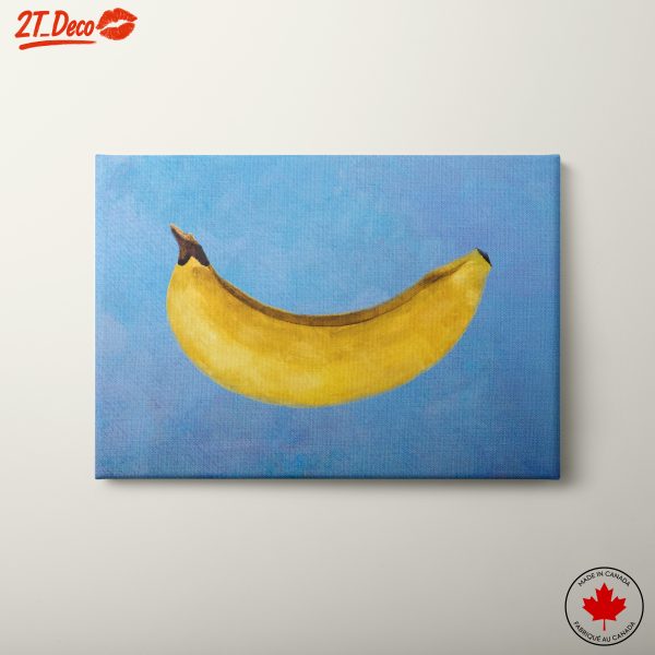 Stylized Banana on Blue Background