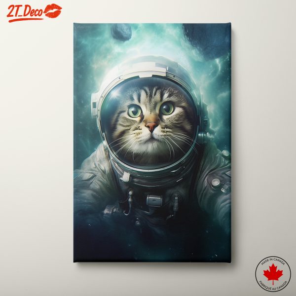 Whimsical Cat Astronaut in Cosmic Setting