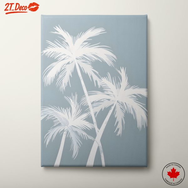 Elegant Palm Tree Art on Soft Blue Background