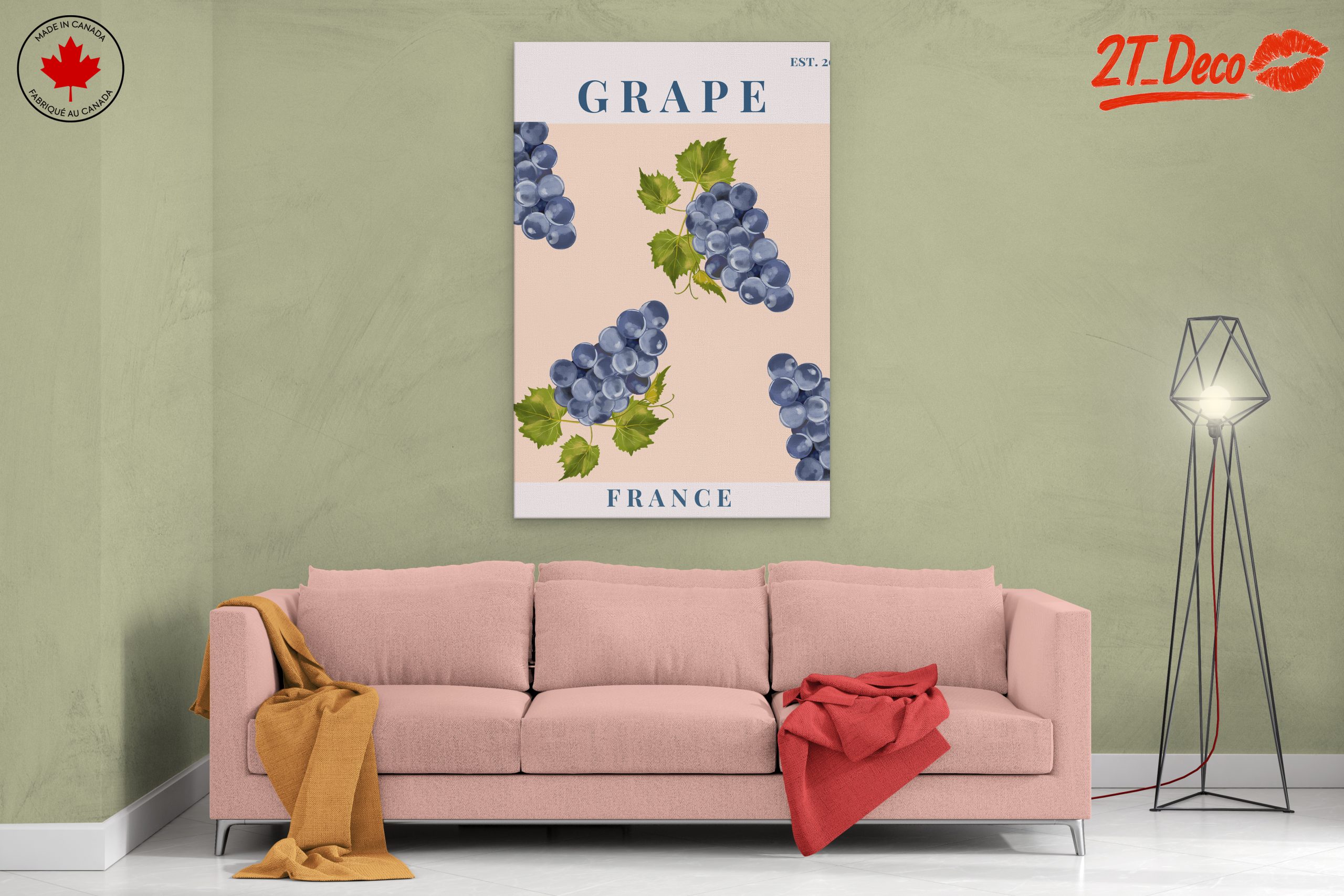 Stylized Grapes Art from France - Image 2