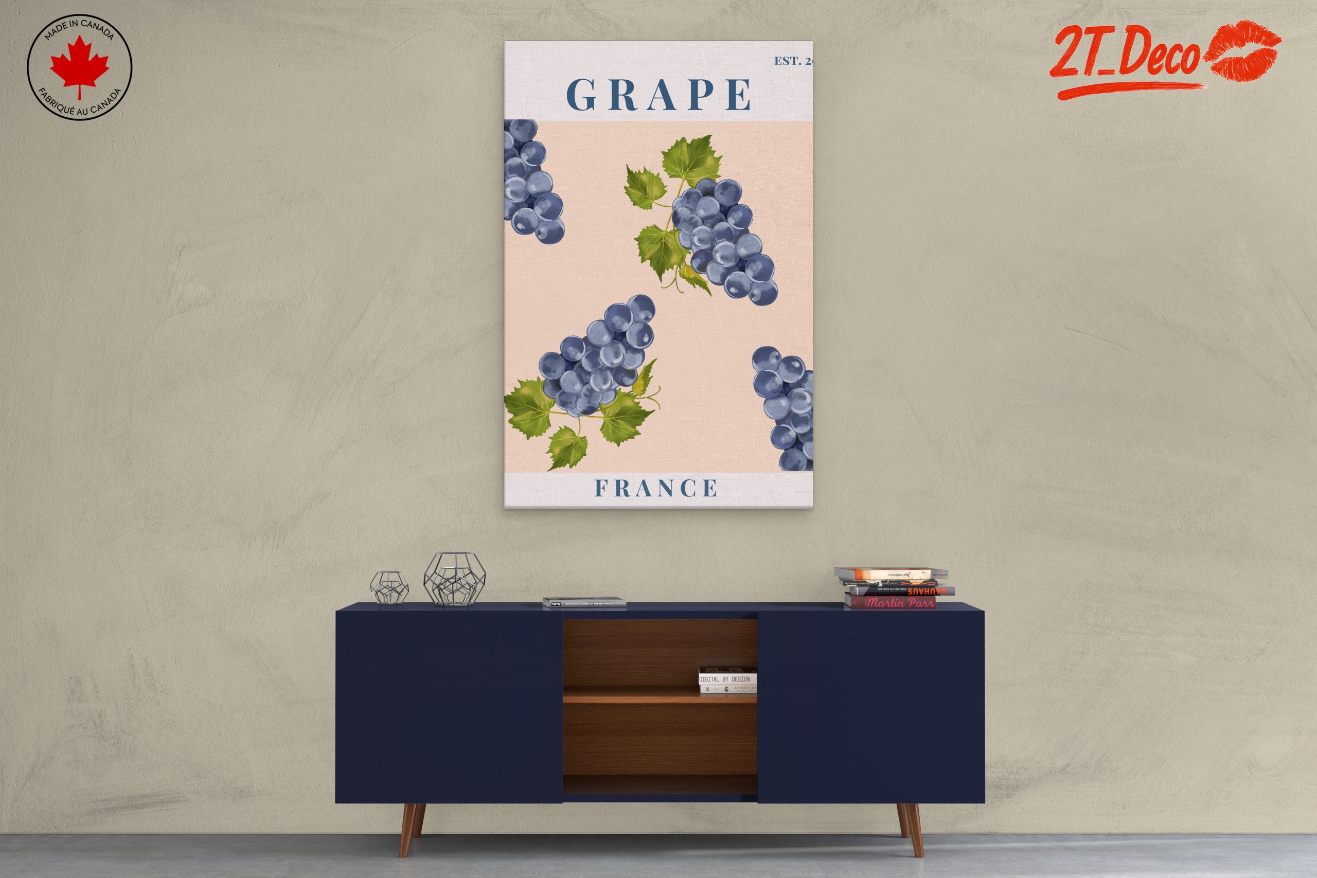 Stylized Grapes Art from France - Image 3