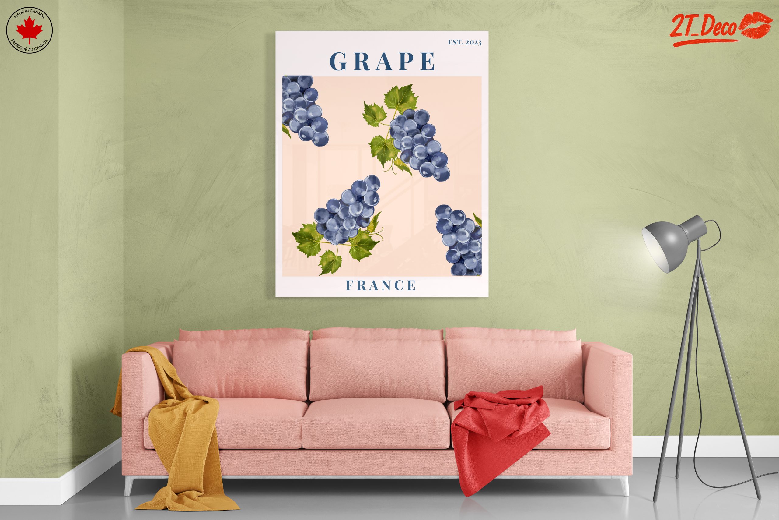 Stylized Grapes Art from France - Image 7