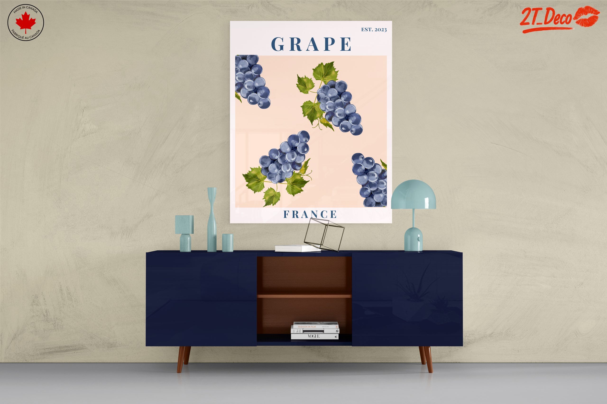 Stylized Grapes Art from France - Image 8