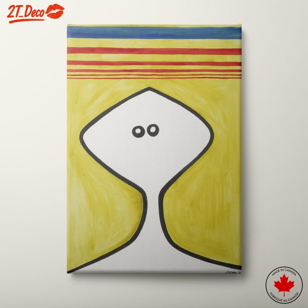 Minimalist Abstract Figure on Yellow Background