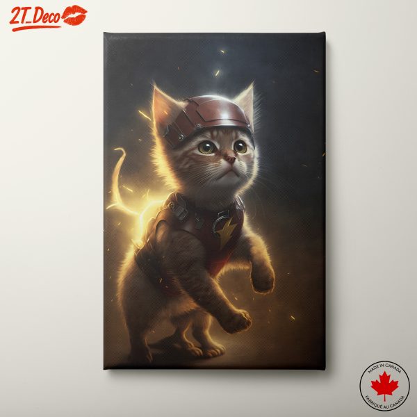 Dynamic Heroic Cat Character Art