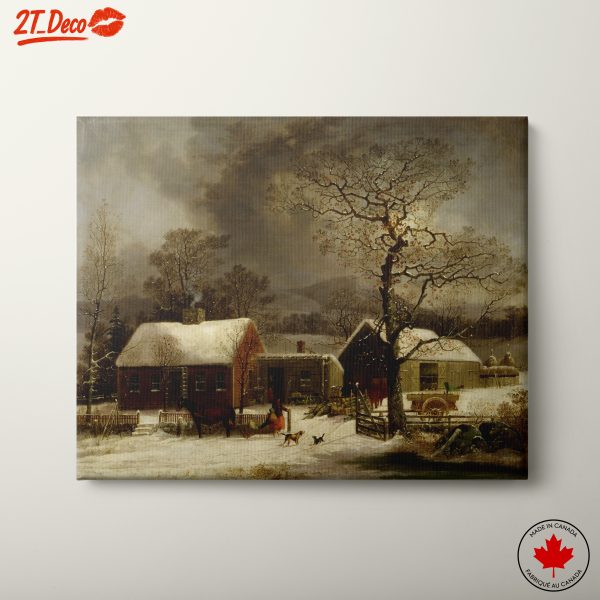 Winter Scene Rustic Homestead Art