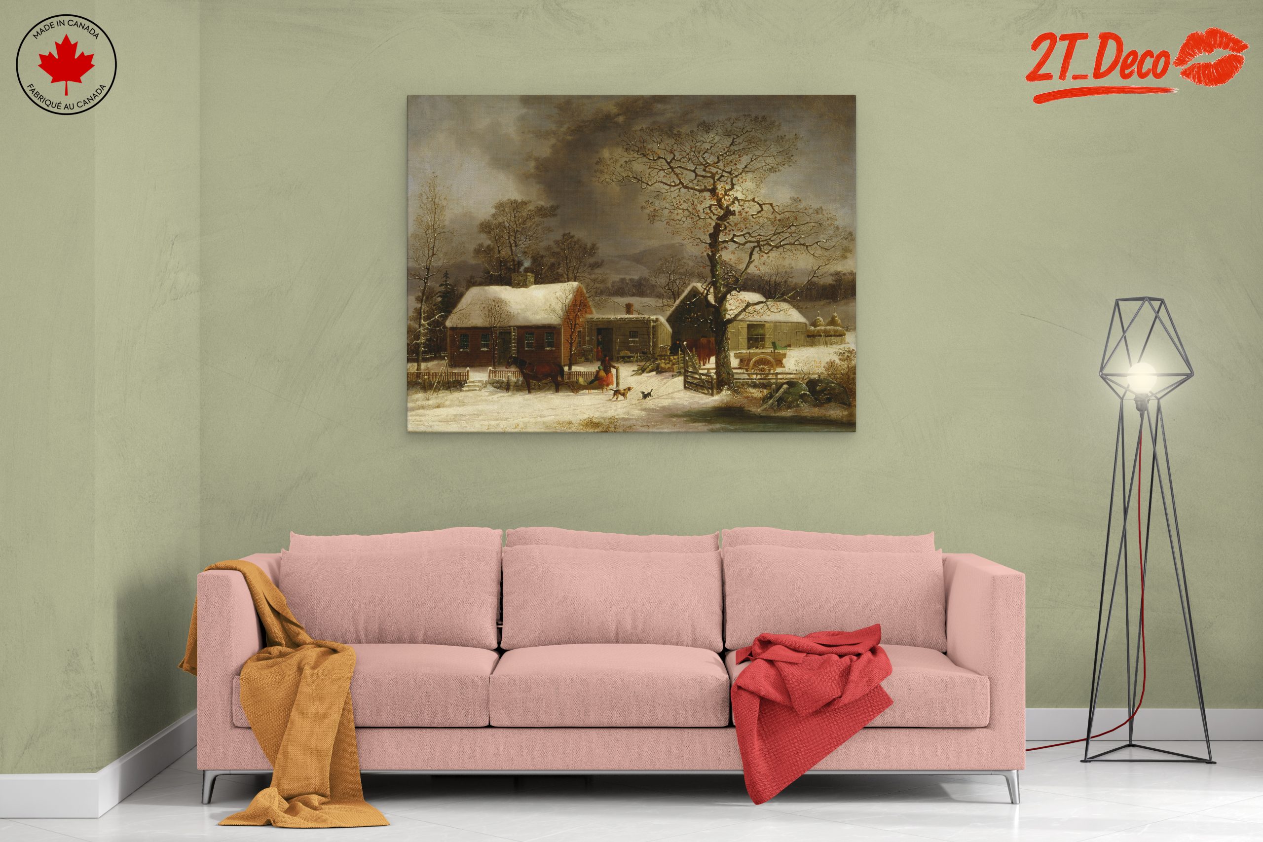 Winter Scene Rustic Homestead Art - Image 2