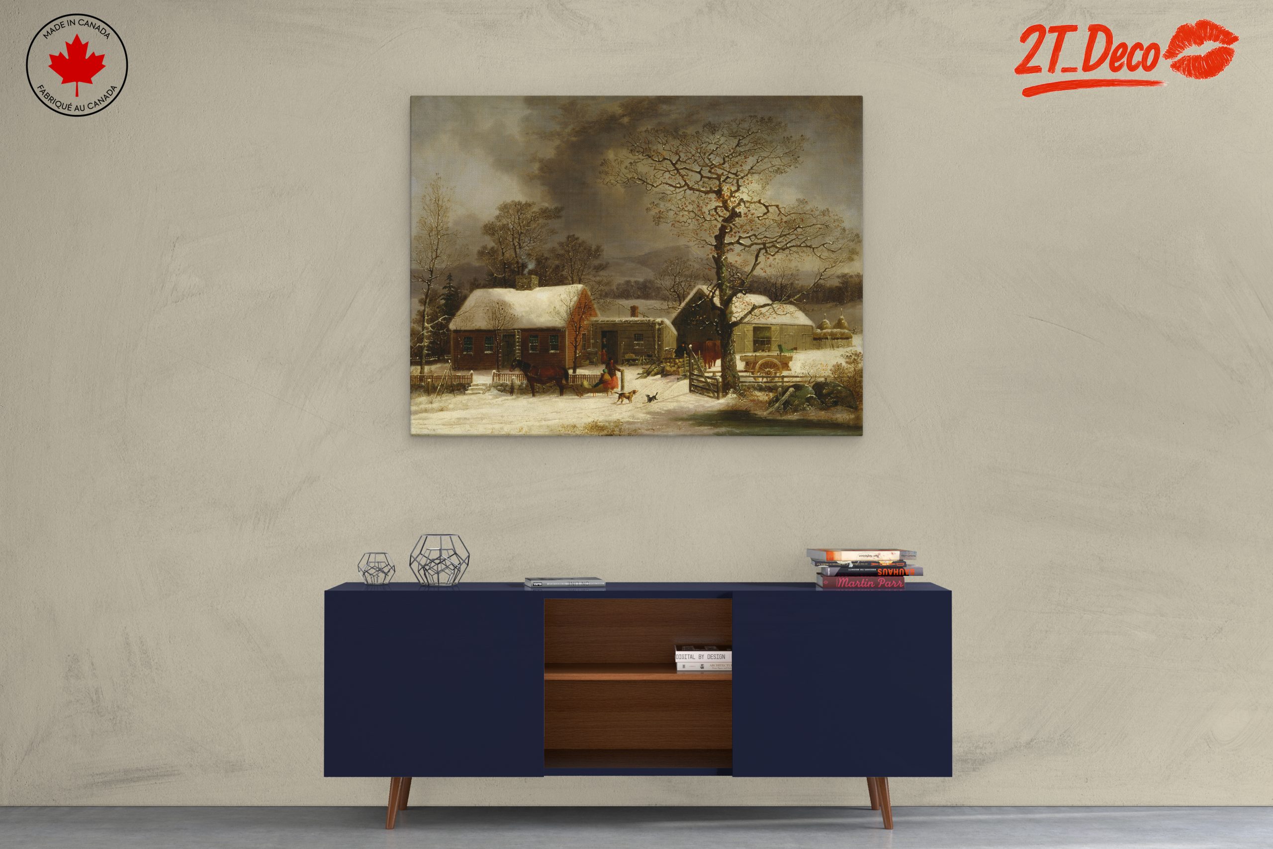 Winter Scene Rustic Homestead Art - Image 3