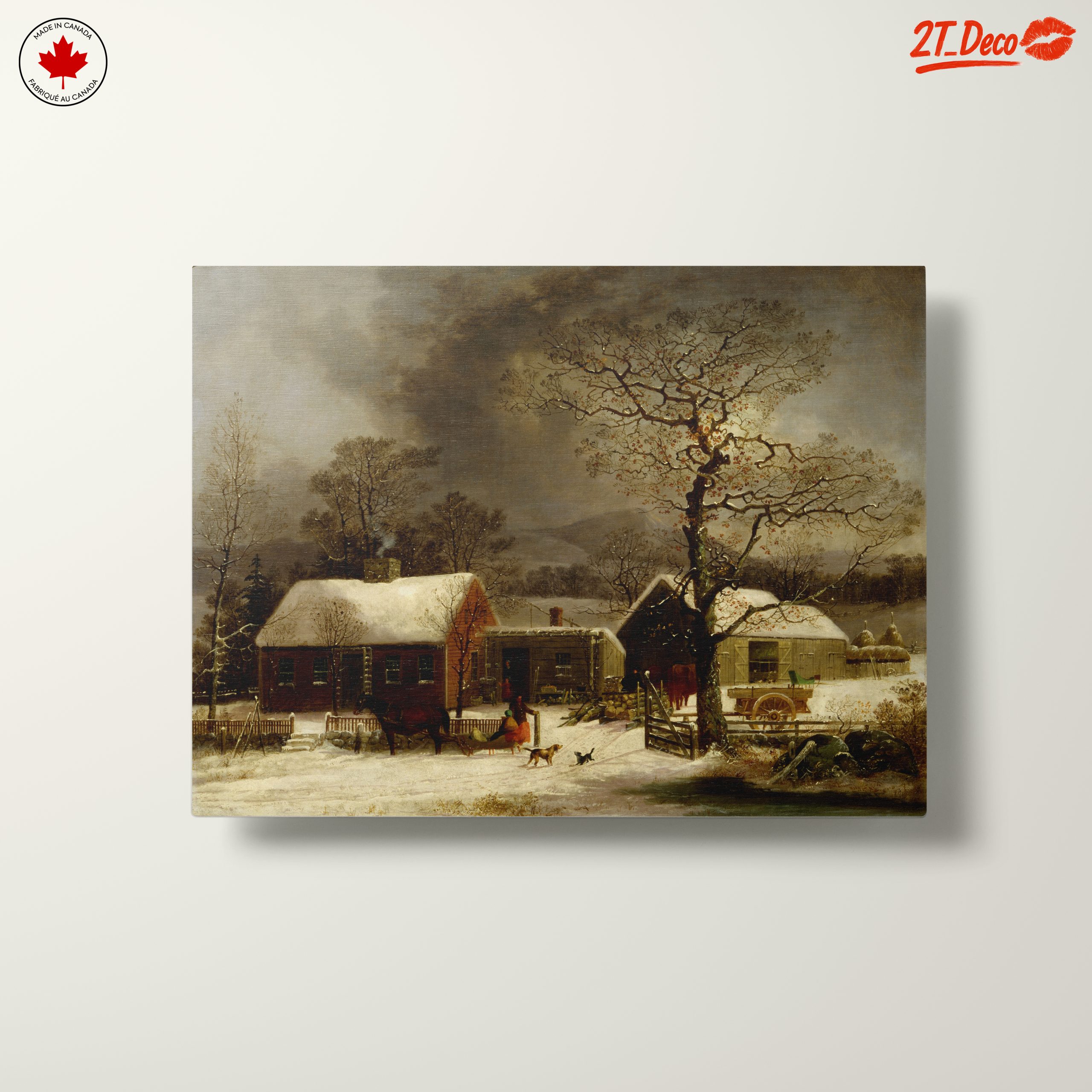 Winter Scene Rustic Homestead Art - Image 10