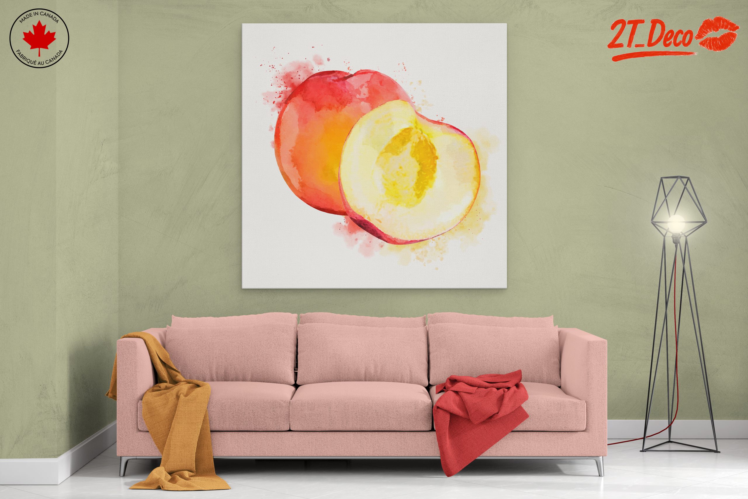 Vibrant Abstract Peach Art - Image 2
