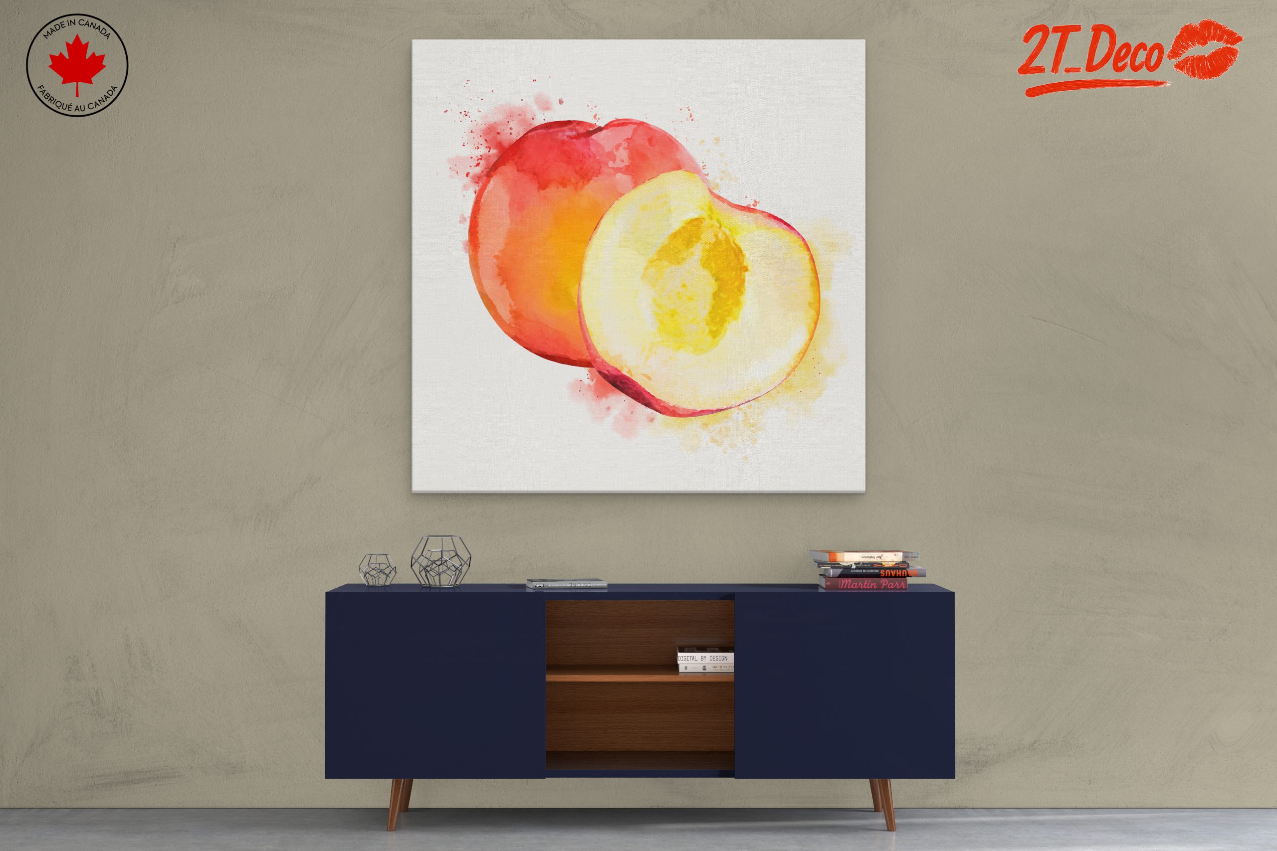 Vibrant Abstract Peach Art - Image 3