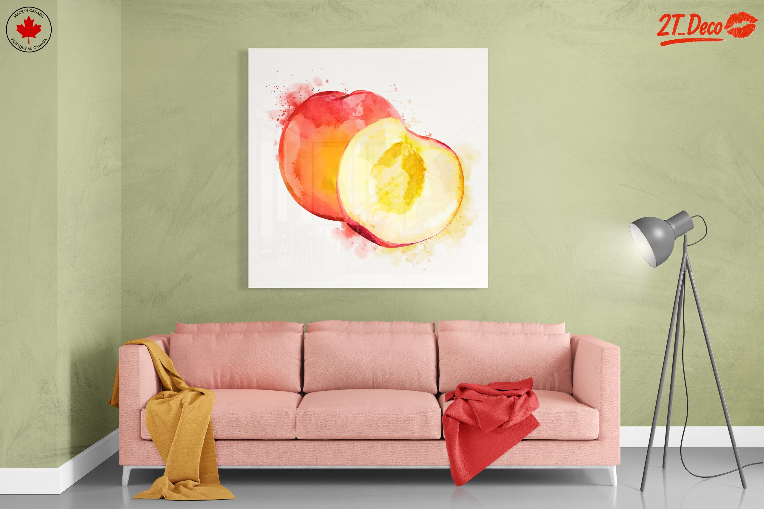 Vibrant Abstract Peach Art - Image 7