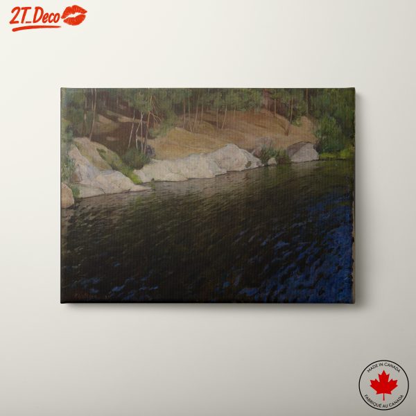 Abstract Landscape of Serene Water and Rocks