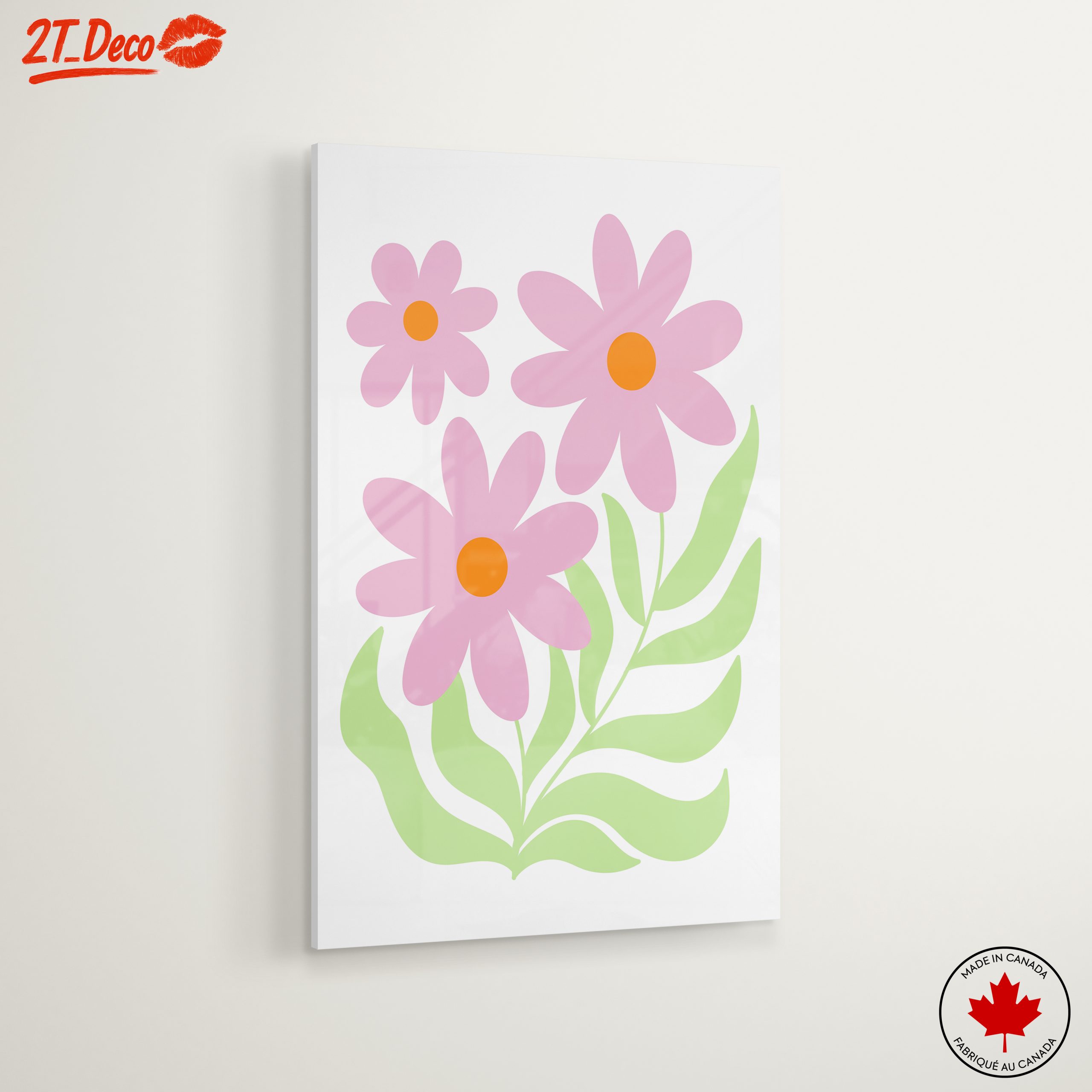 Stylized Pink Floral Art for Minimalist Decor - Image 6