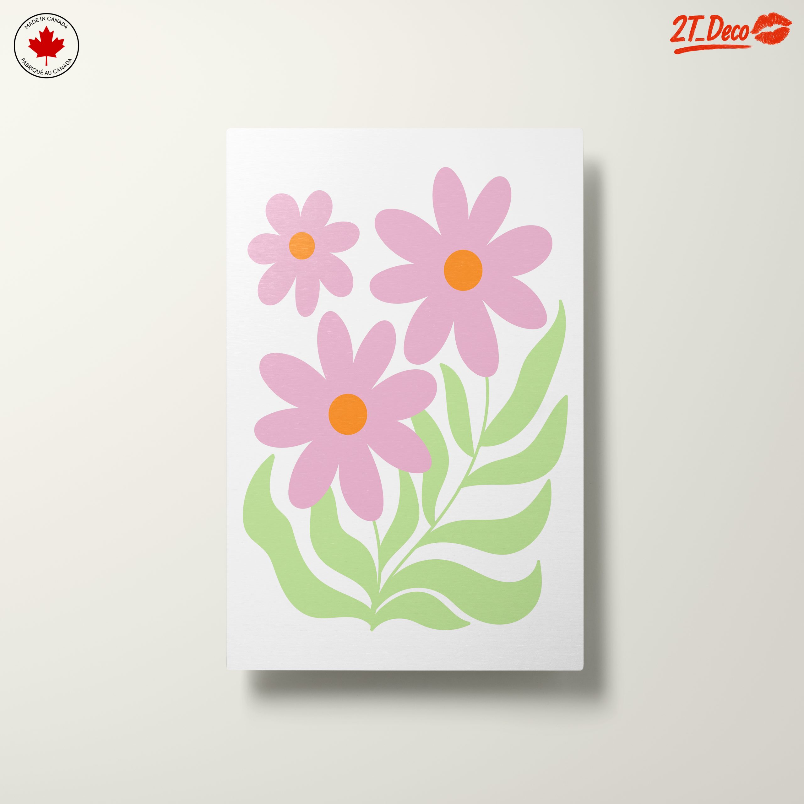 Stylized Pink Floral Art for Minimalist Decor - Image 10