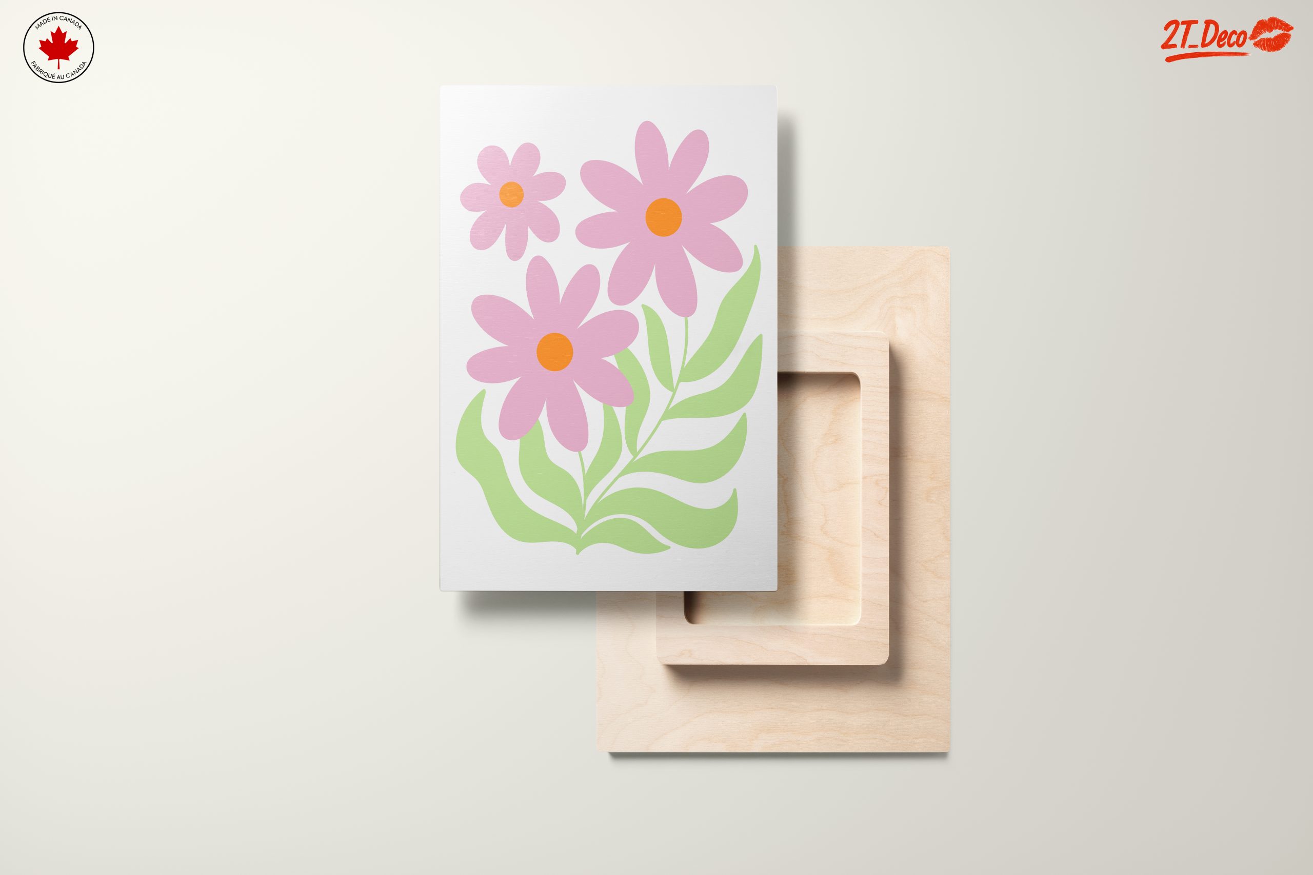 Stylized Pink Floral Art for Minimalist Decor - Image 11