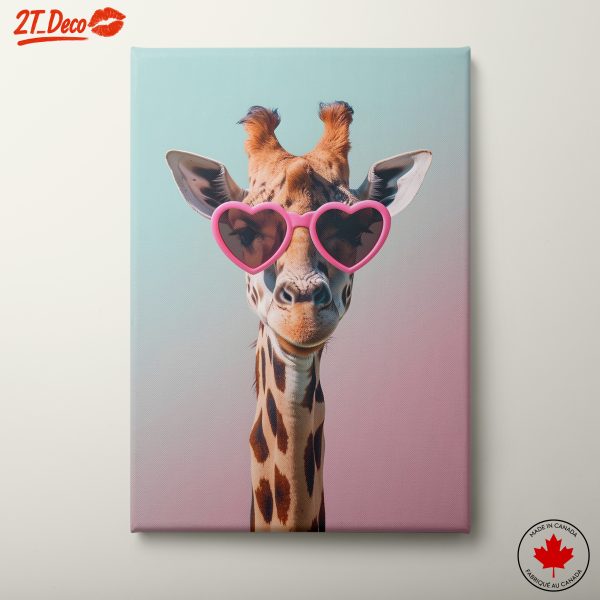 Giraffe in Heart-Shaped Sunglasses