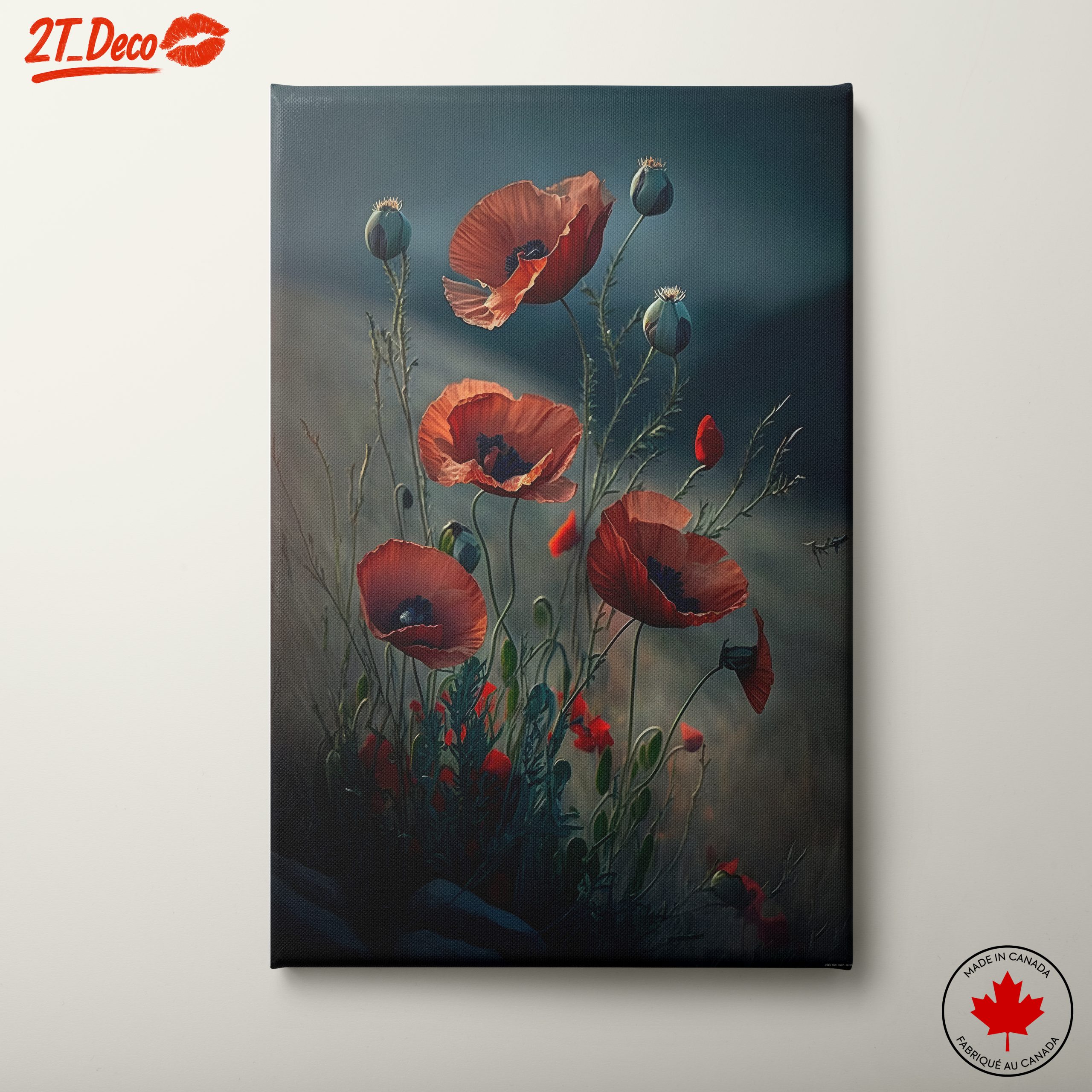 Elegant Botanical Poppy Artwork