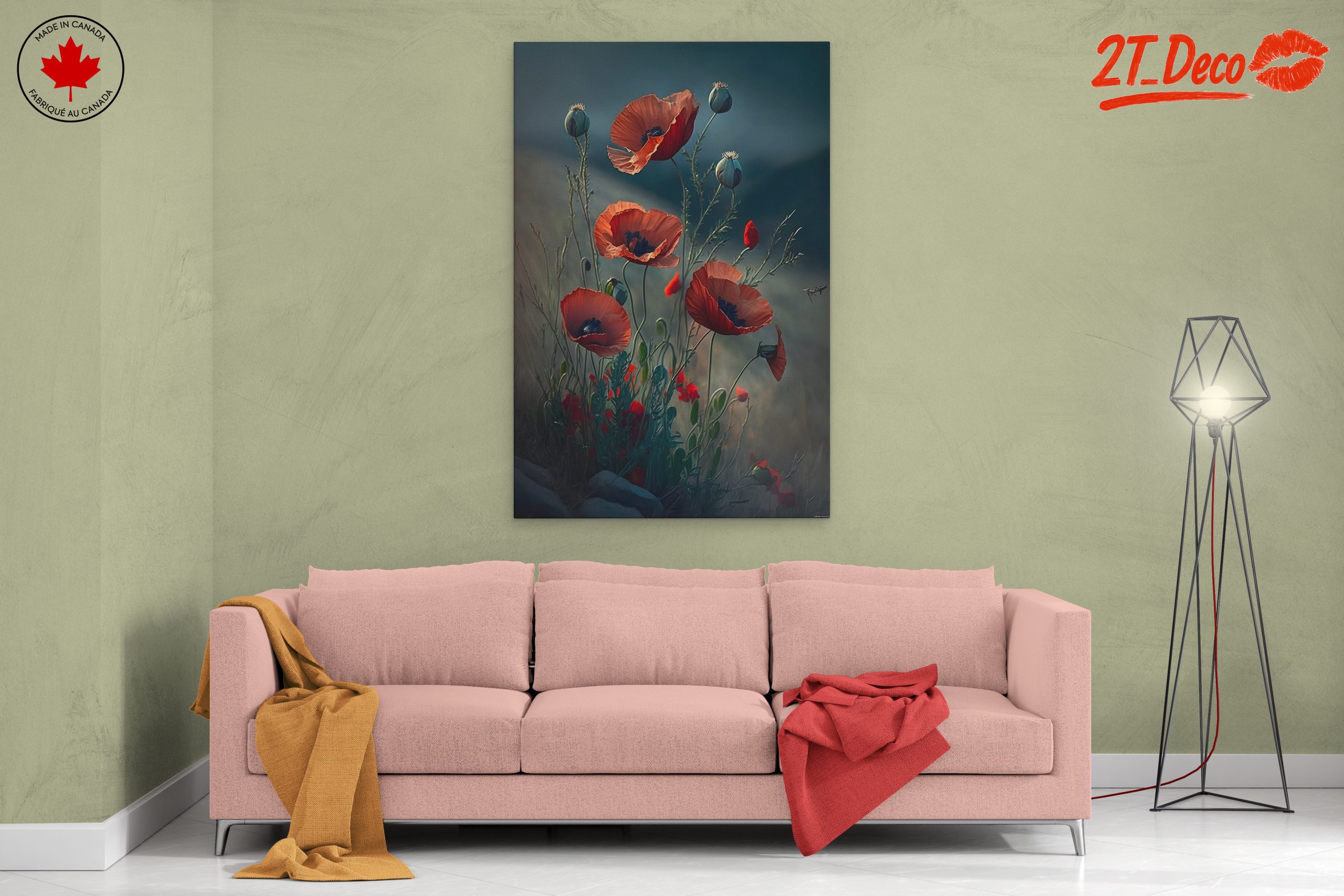 Elegant Botanical Poppy Artwork - Image 2