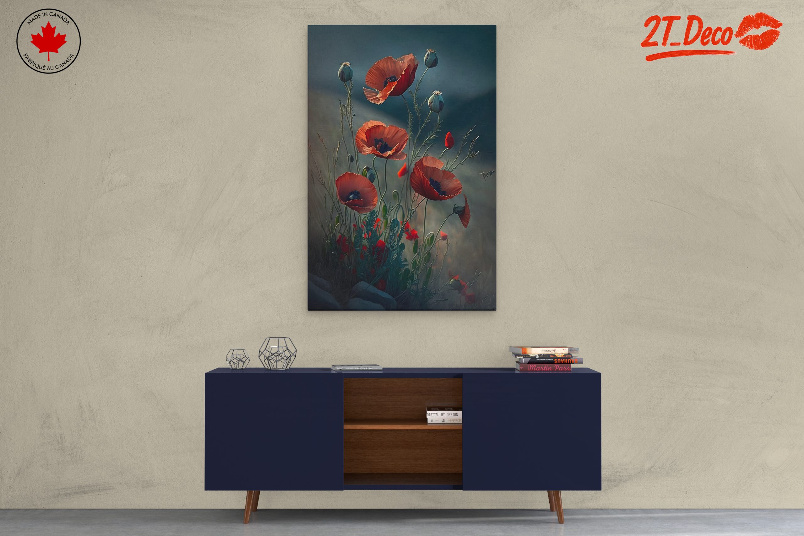 Elegant Botanical Poppy Artwork - Image 3