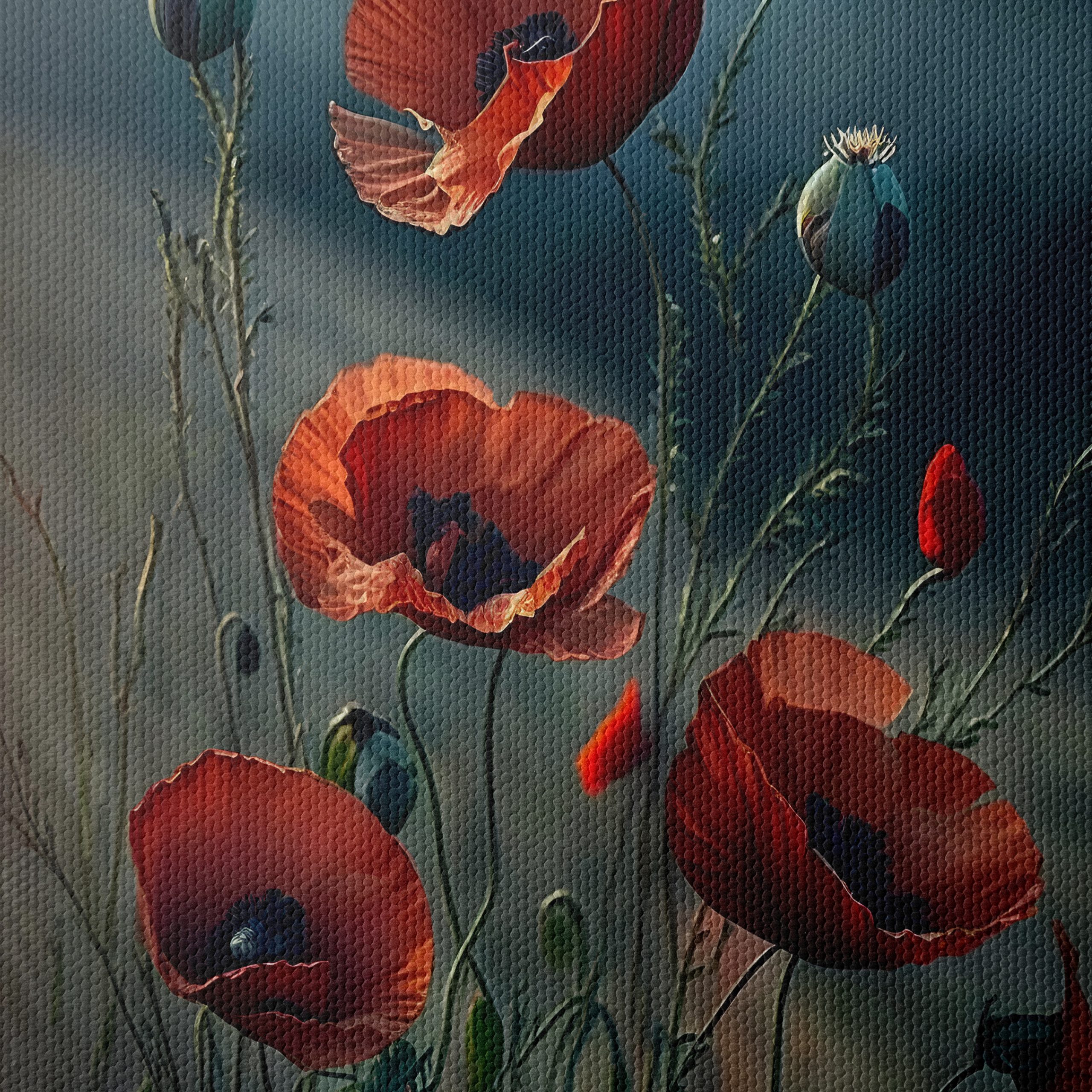 Elegant Botanical Poppy Artwork - Image 4