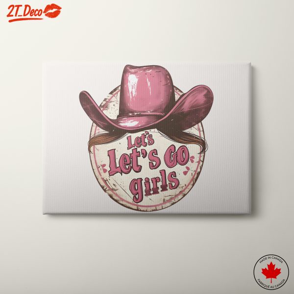Let's Go Girls Retro Cowgirl Art