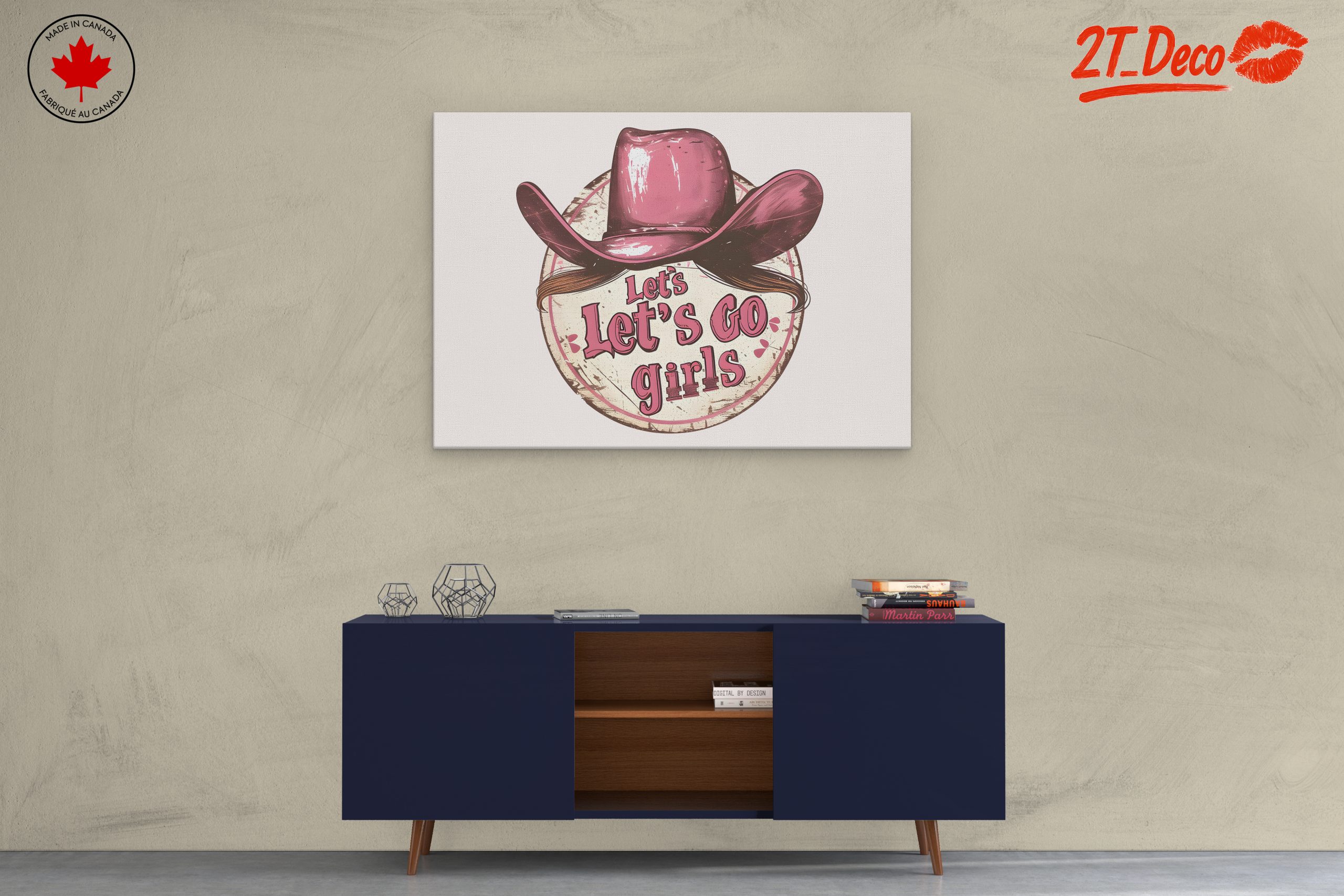 Let's Go Girls Retro Cowgirl Art - Image 3
