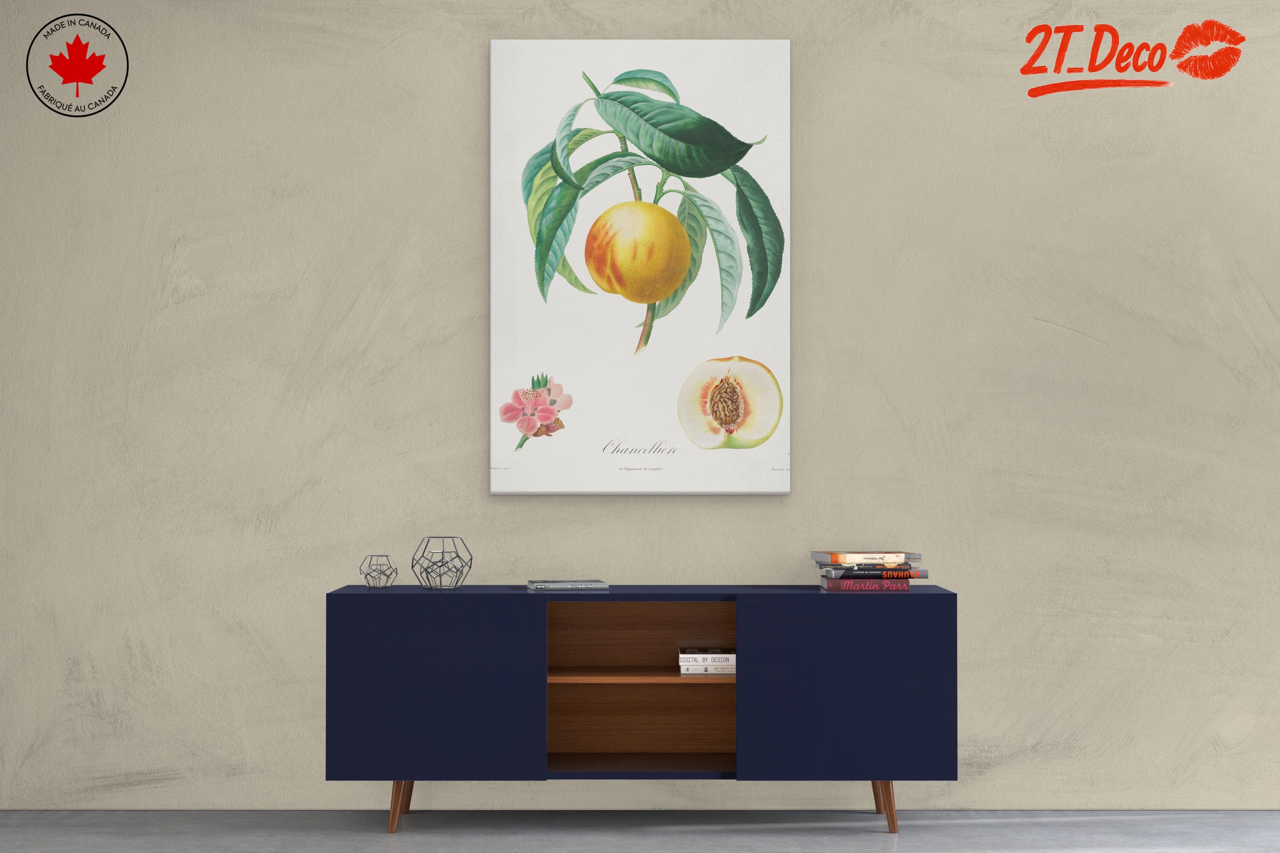 Charming Botanical Illustration of a Peach Tree - Image 3