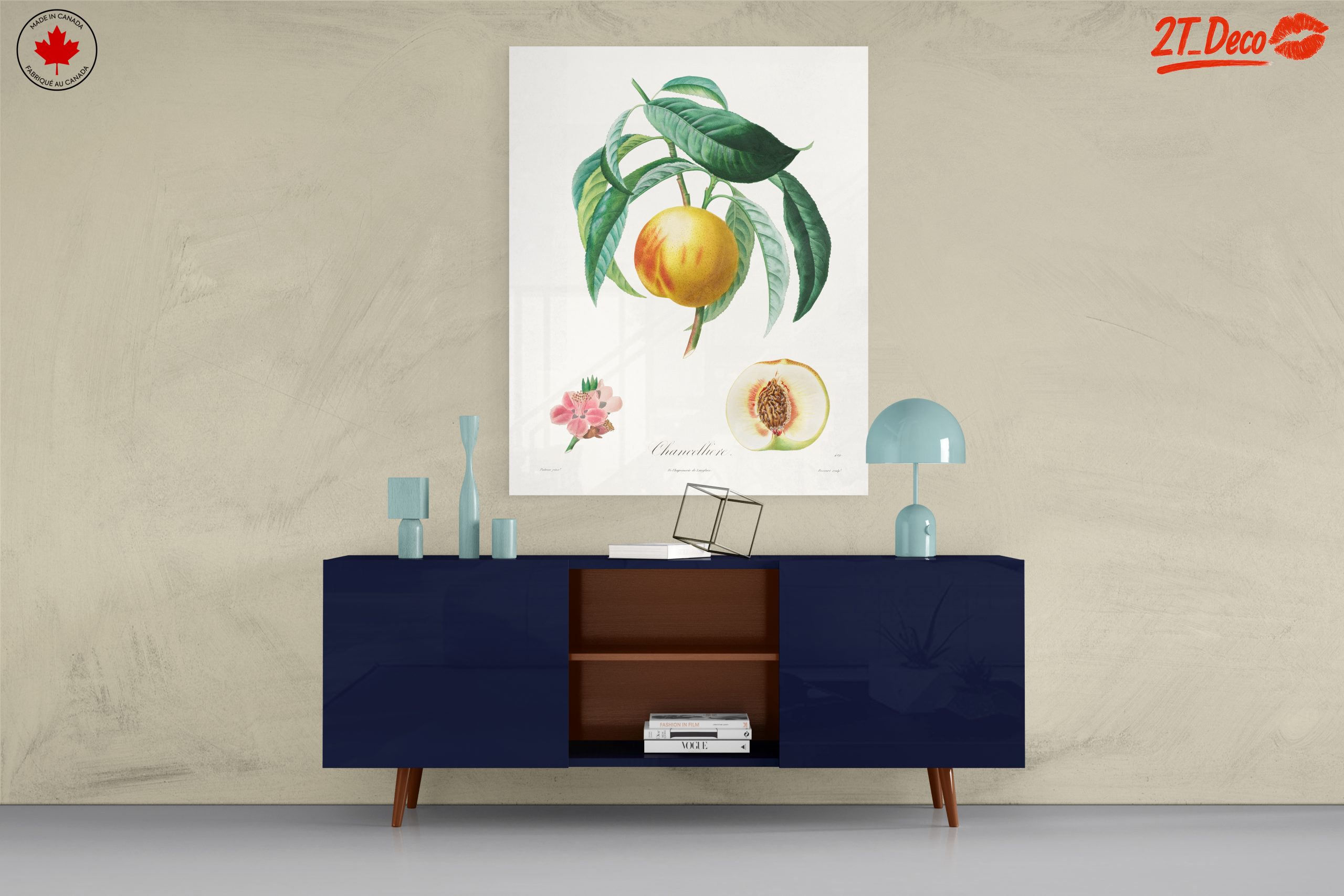 Charming Botanical Illustration of a Peach Tree - Image 8