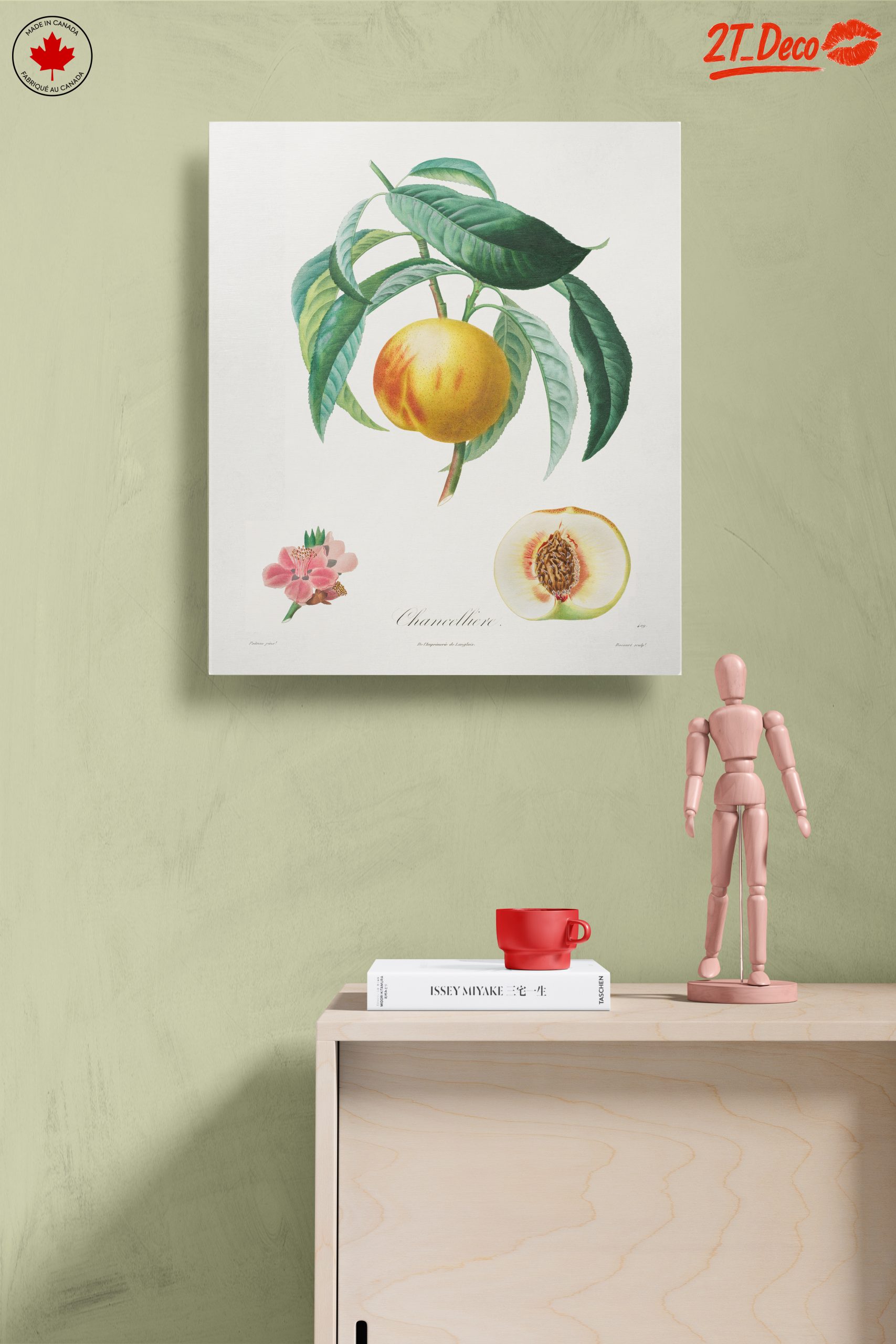 Charming Botanical Illustration of a Peach Tree - Image 14