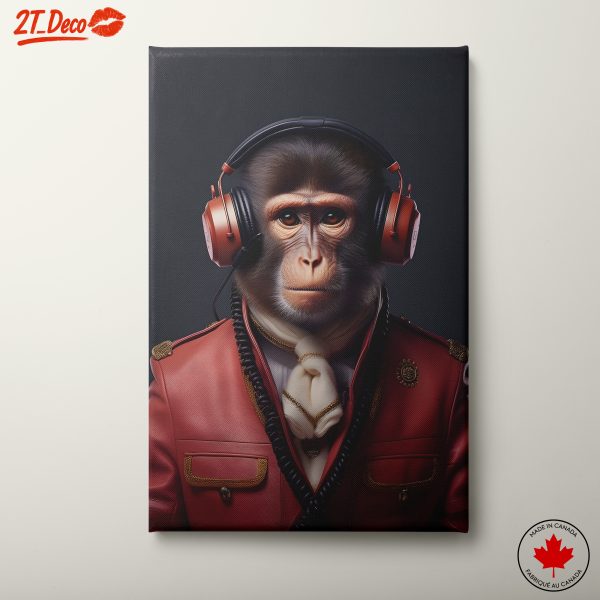 Stylized Monkey with Headphones Art