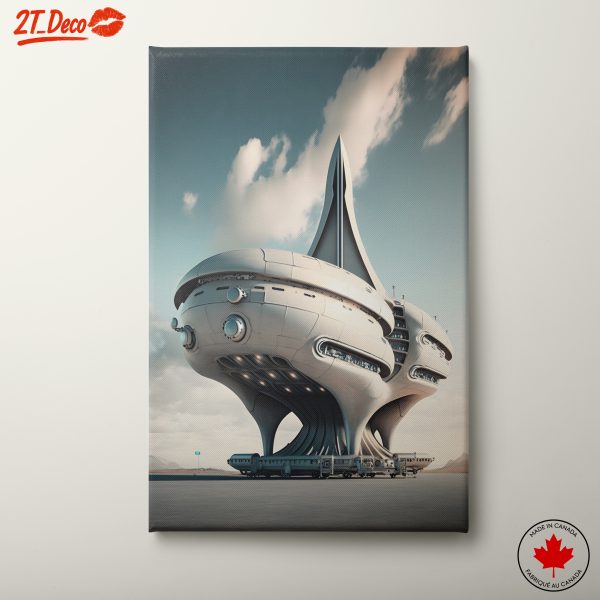 Futuristic Structure in an Imaginative Landscape