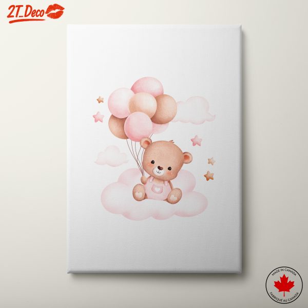 Cute Teddy Bear with Balloons