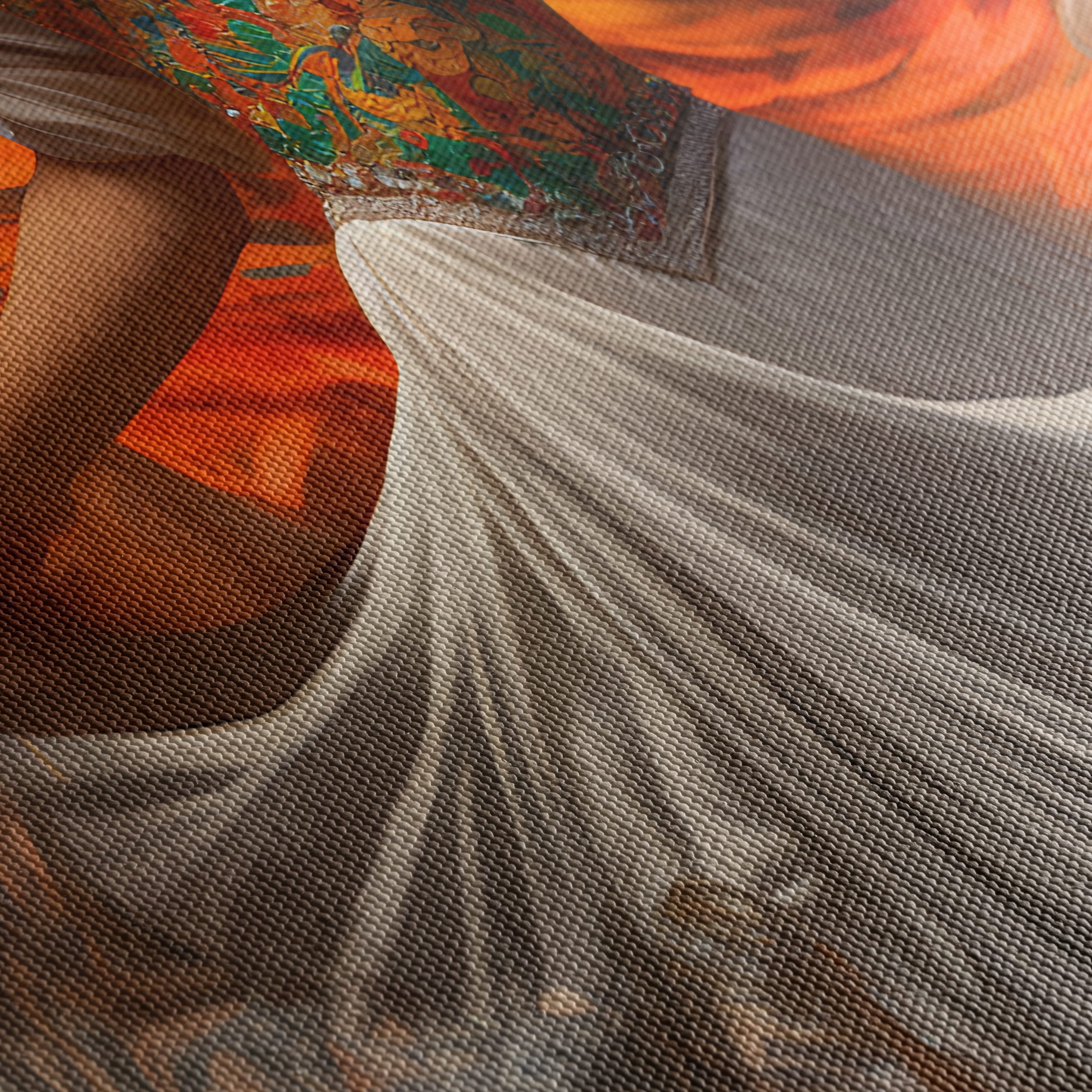 Elegant Woman Dancing in Vibrant Swirls - Image 5