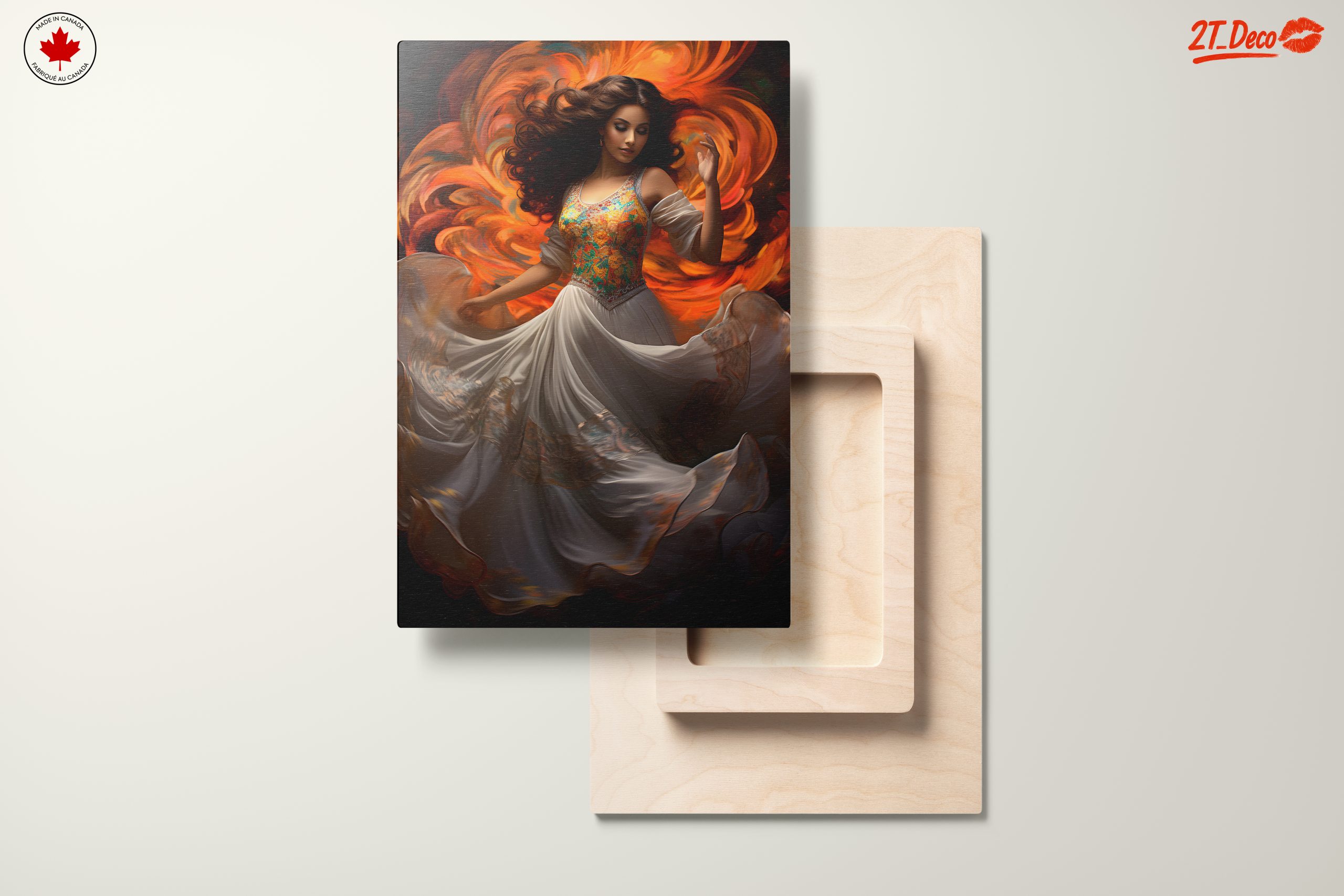 Elegant Woman Dancing in Vibrant Swirls - Image 11