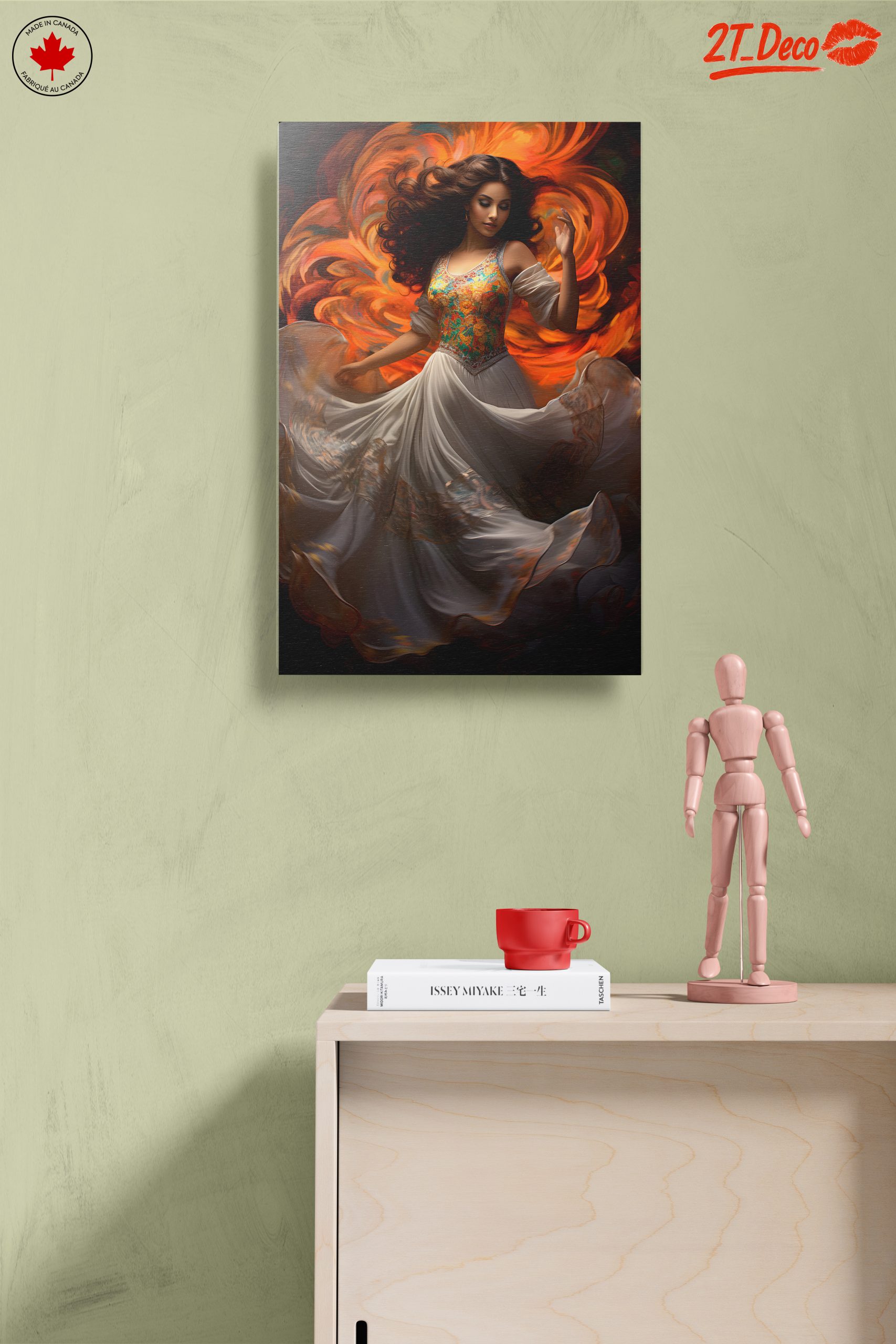 Elegant Woman Dancing in Vibrant Swirls - Image 14