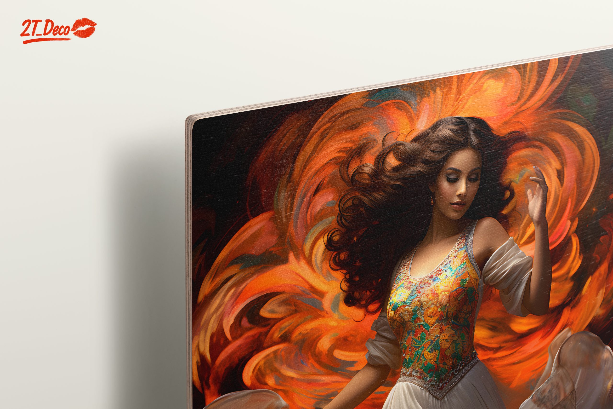 Elegant Woman Dancing in Vibrant Swirls - Image 15