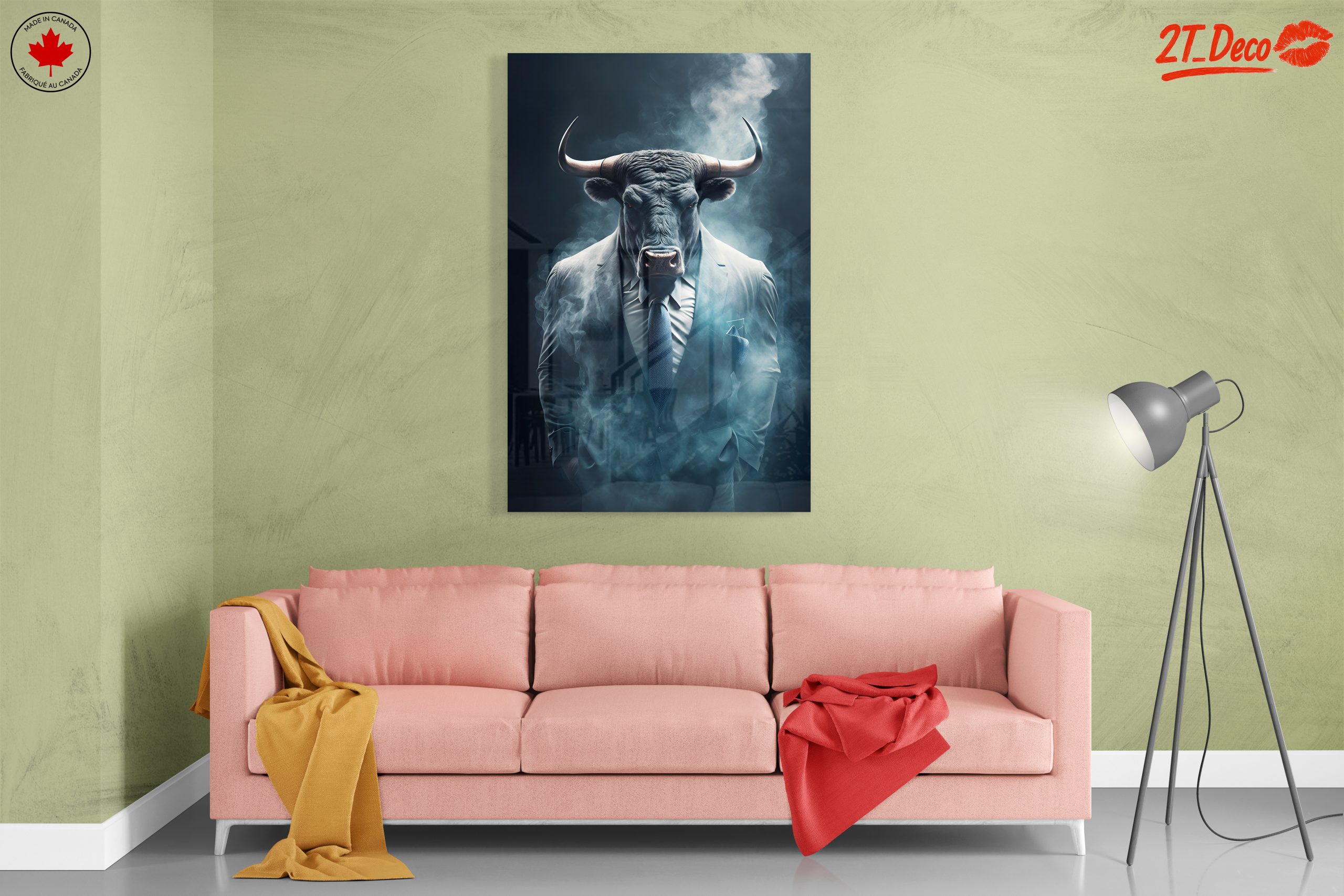 Bull in Suit with Smoky Background - Image 7