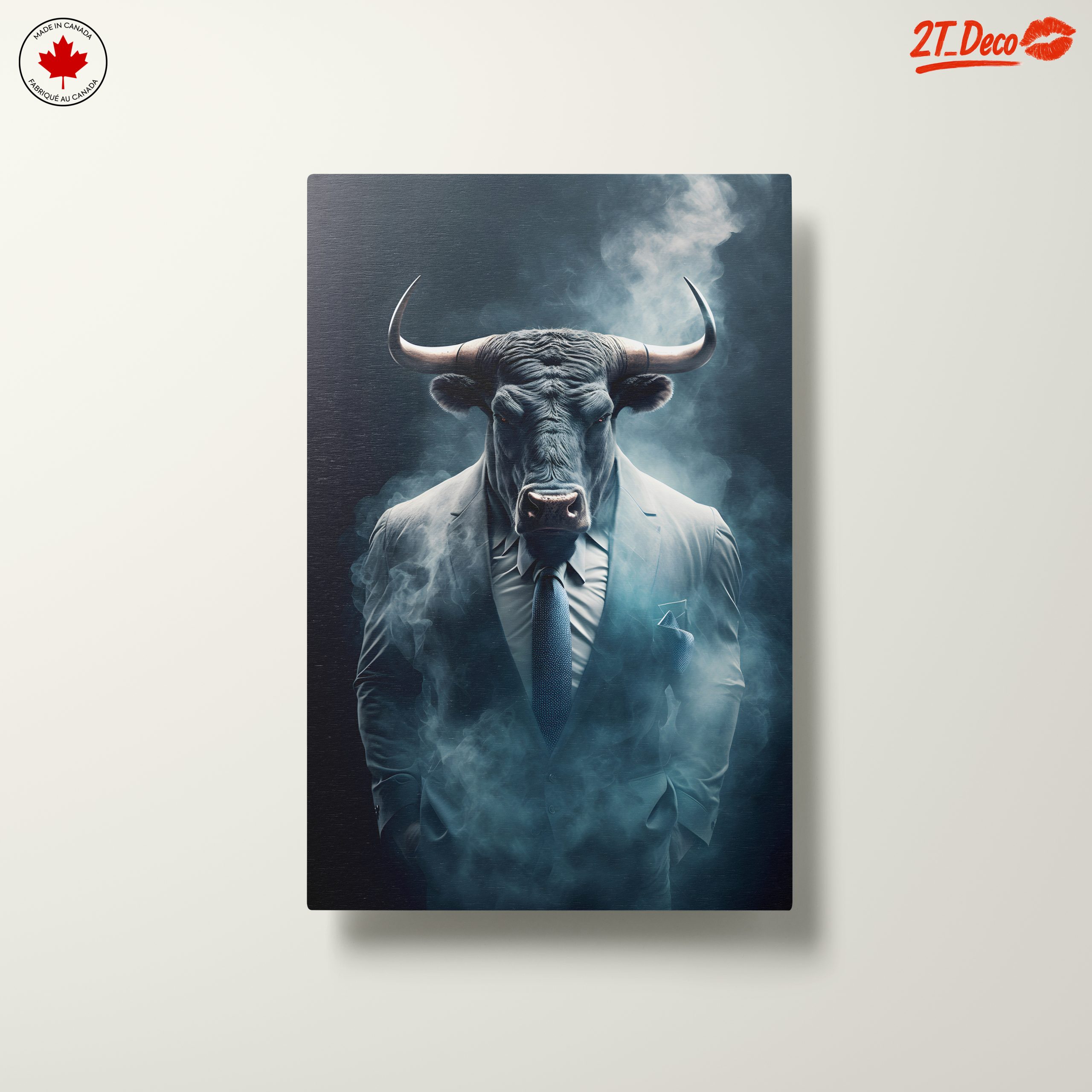 Bull in Suit with Smoky Background - Image 10