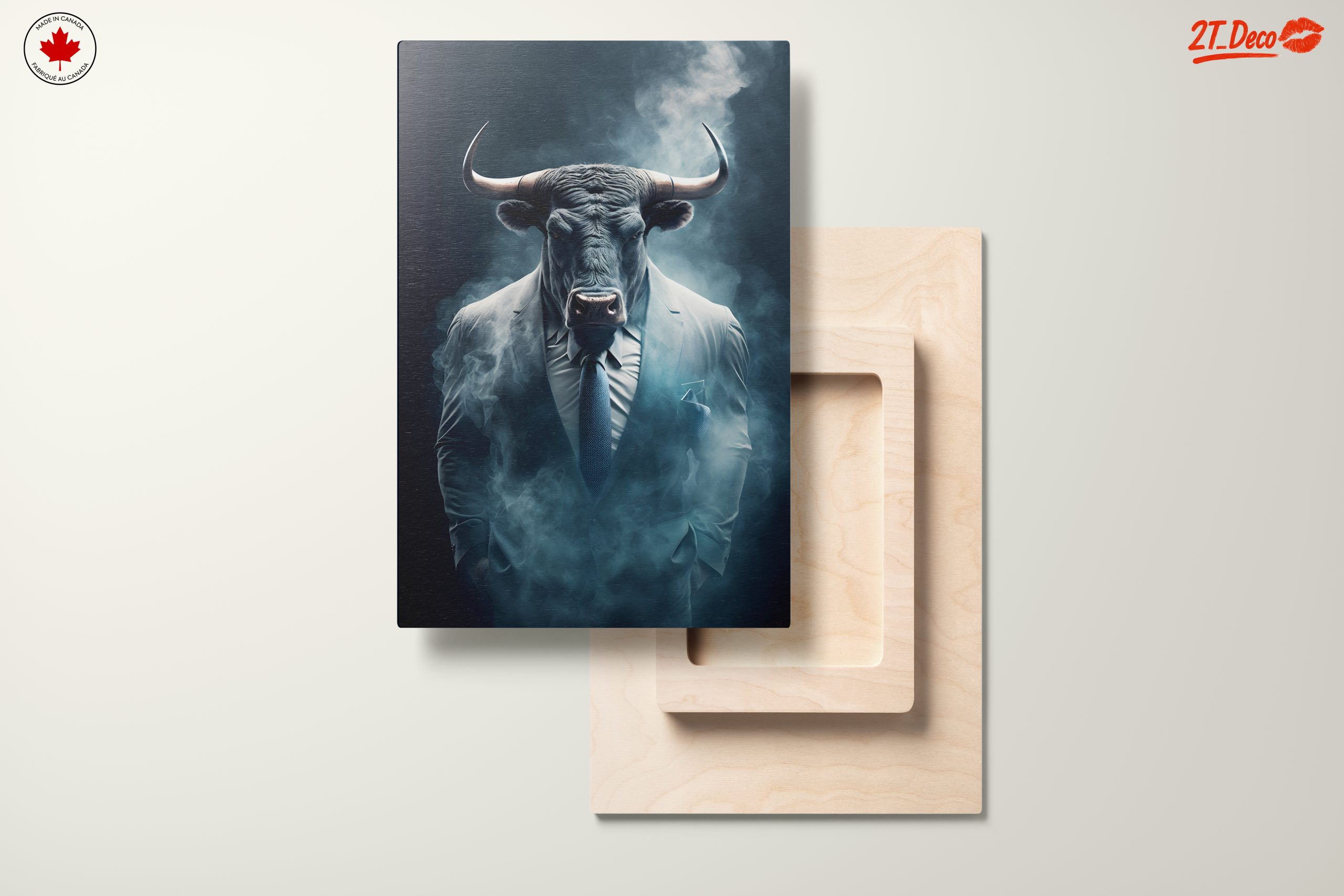 Bull in Suit with Smoky Background - Image 11