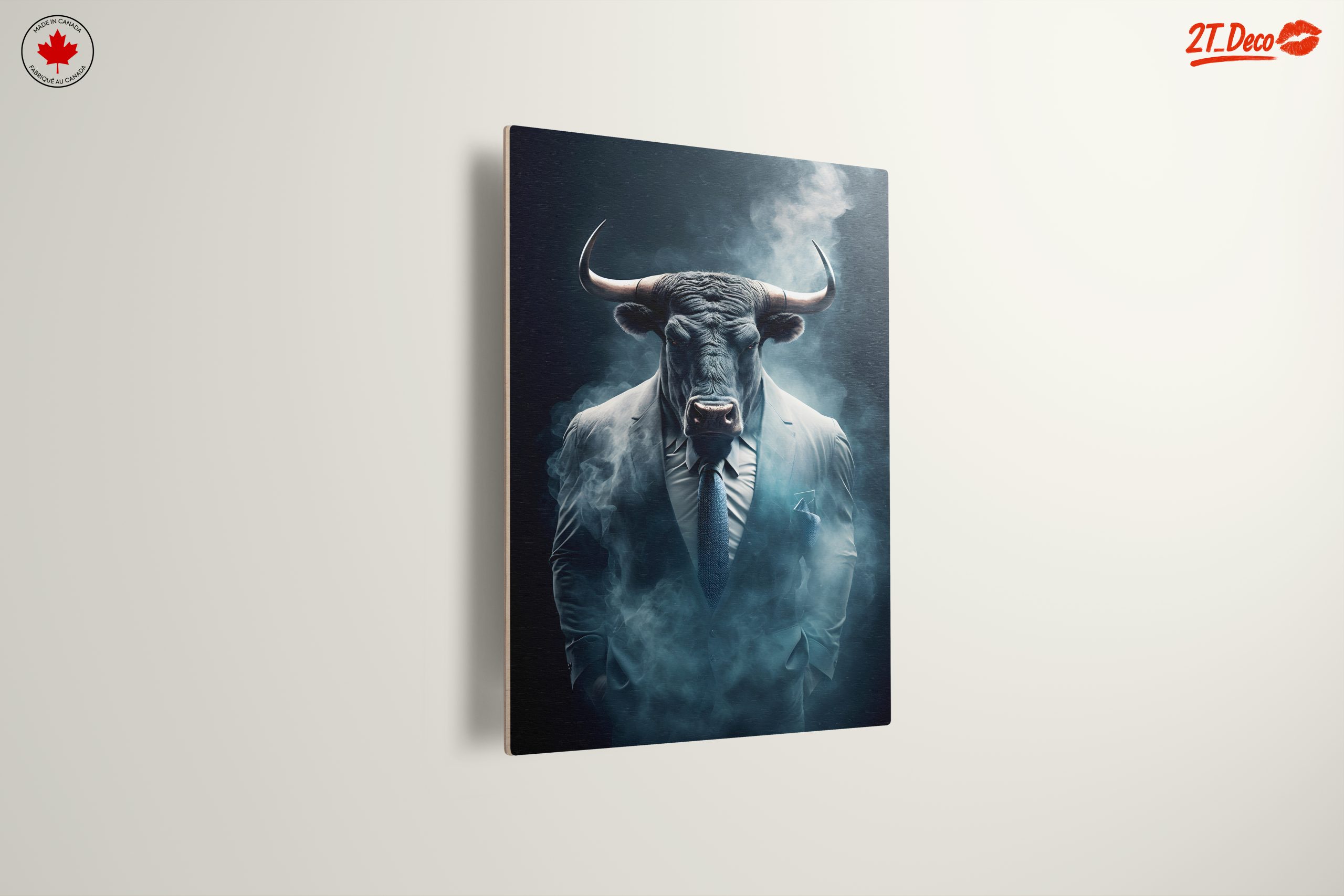 Bull in Suit with Smoky Background - Image 13