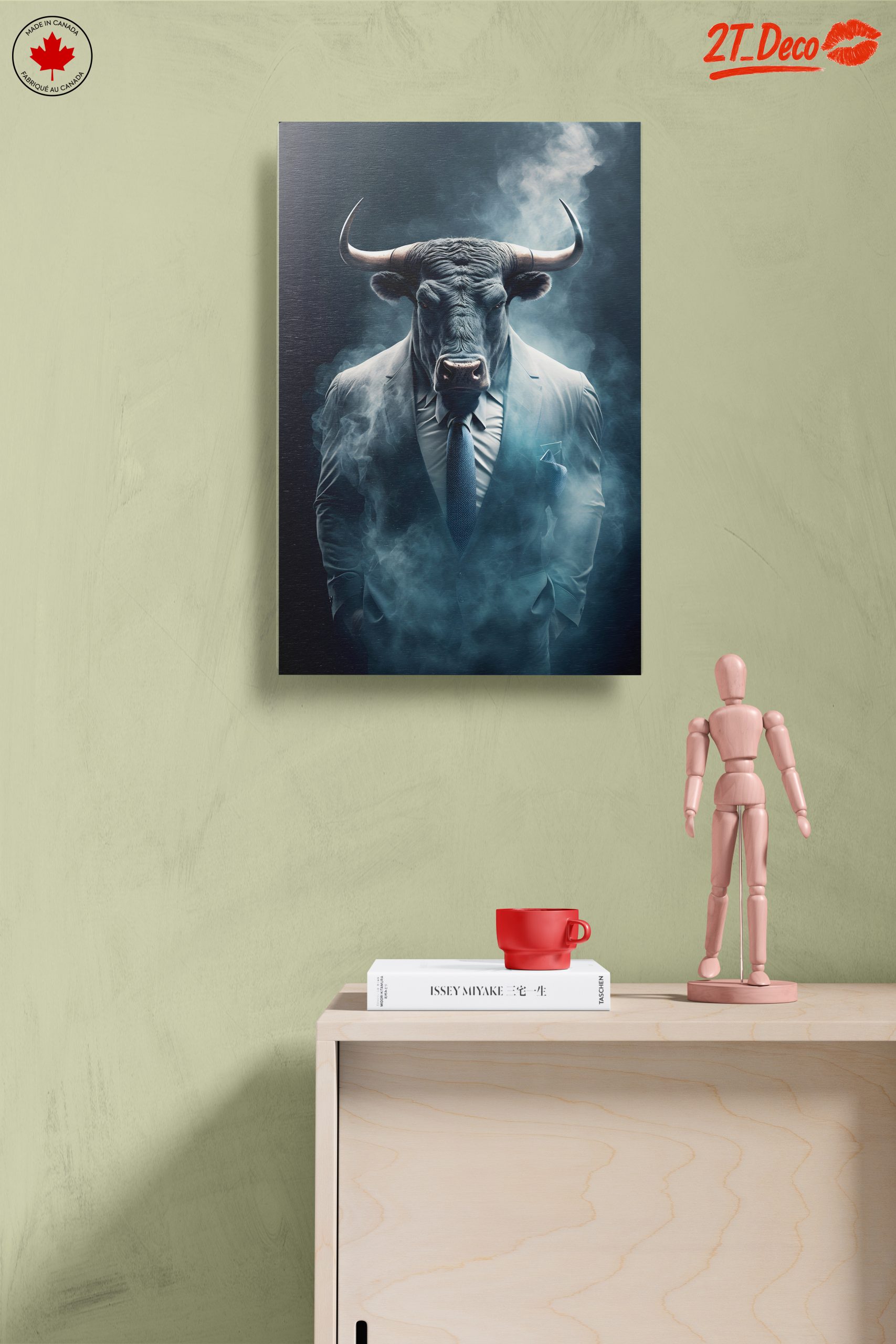 Bull in Suit with Smoky Background - Image 14