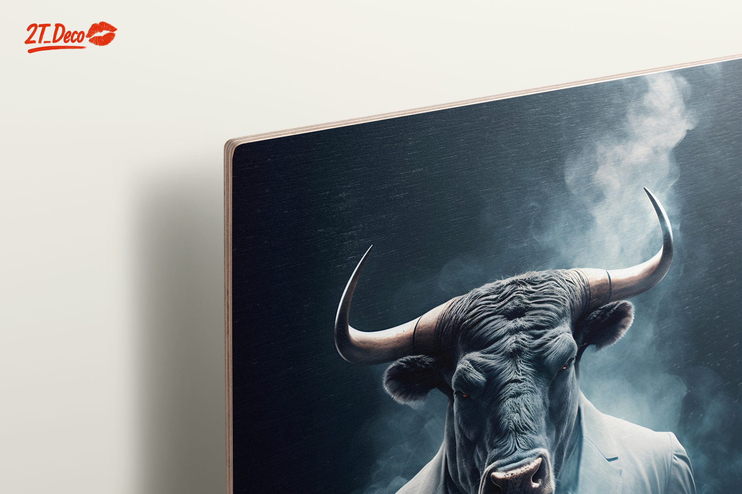 Bull in Suit with Smoky Background - Image 15