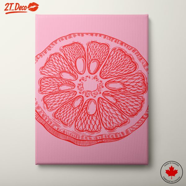 Stylized Lemon Slice Art on Pink Background