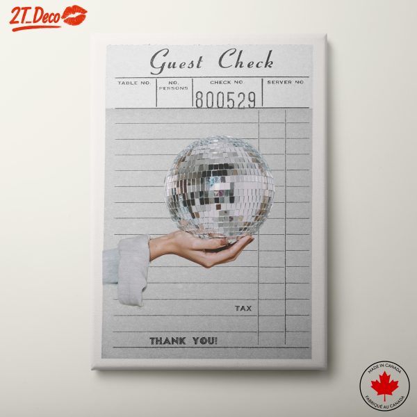 Shimmering Disco Ball on Guest Check