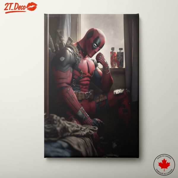Dynamic Depiction of Iconic Superhero in Contemplative Moment