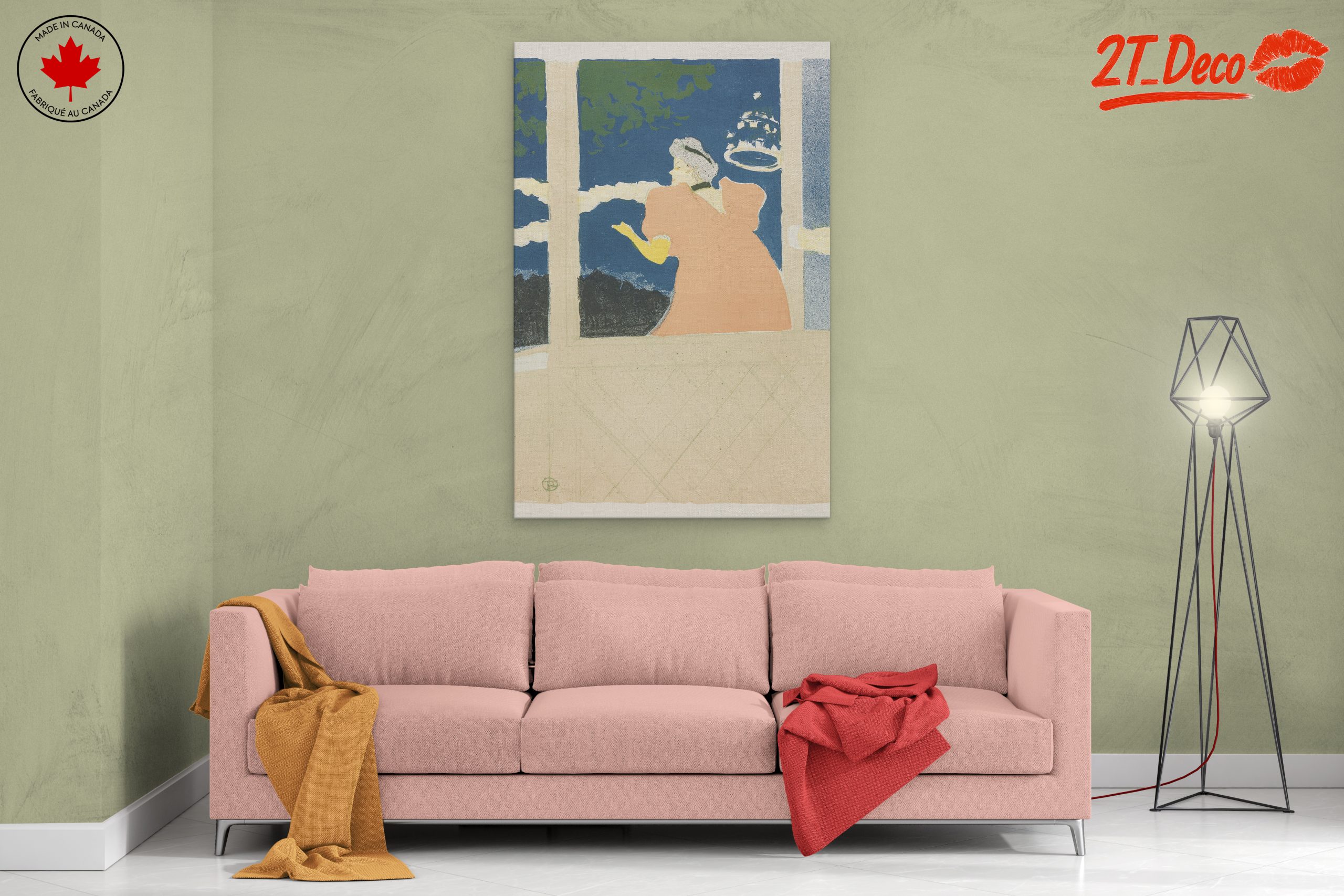 Woman in Pink Dress Gazing Out the Window - Image 2
