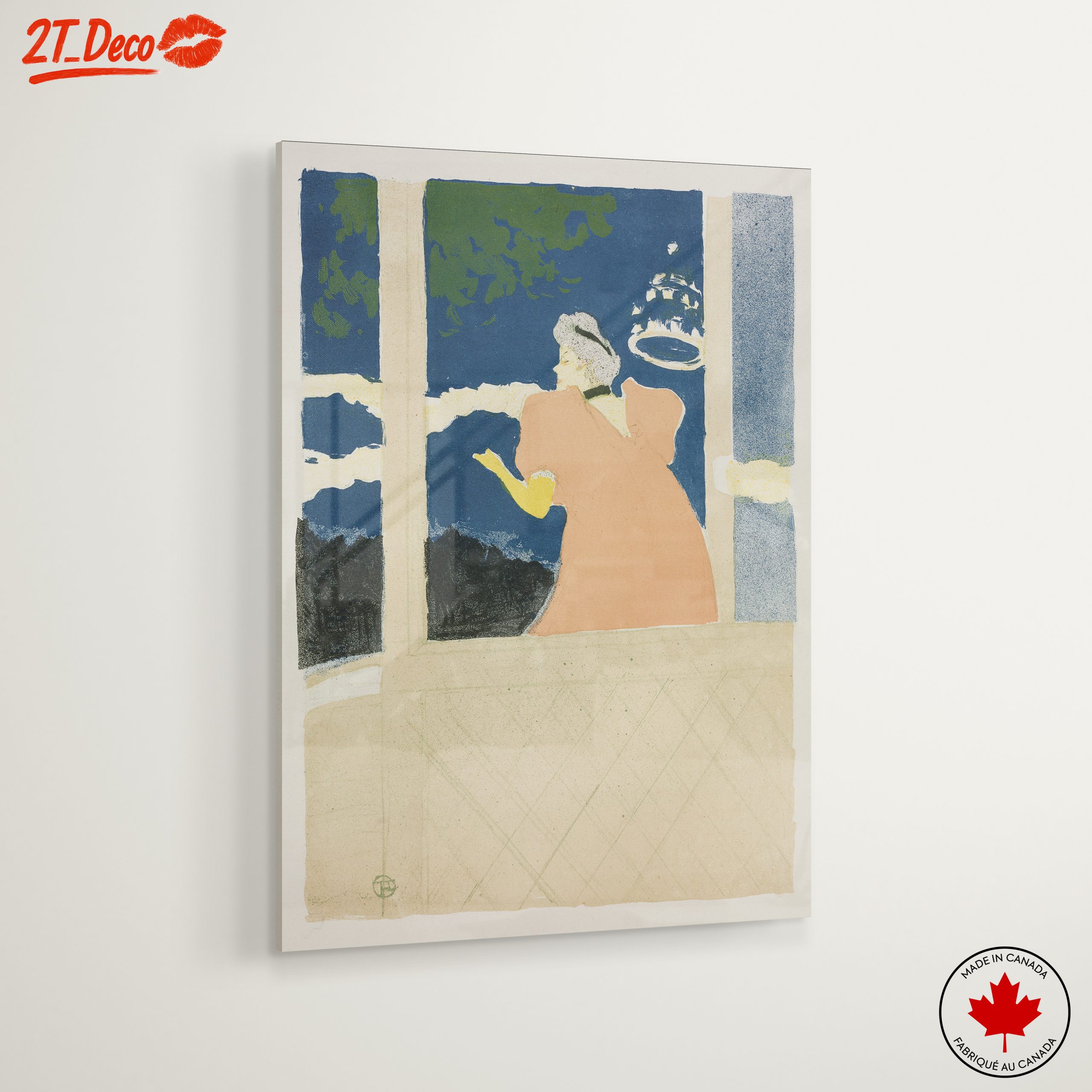Woman in Pink Dress Gazing Out the Window - Image 6