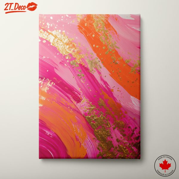 Vibrant Abstract Mixing Colors with Gold