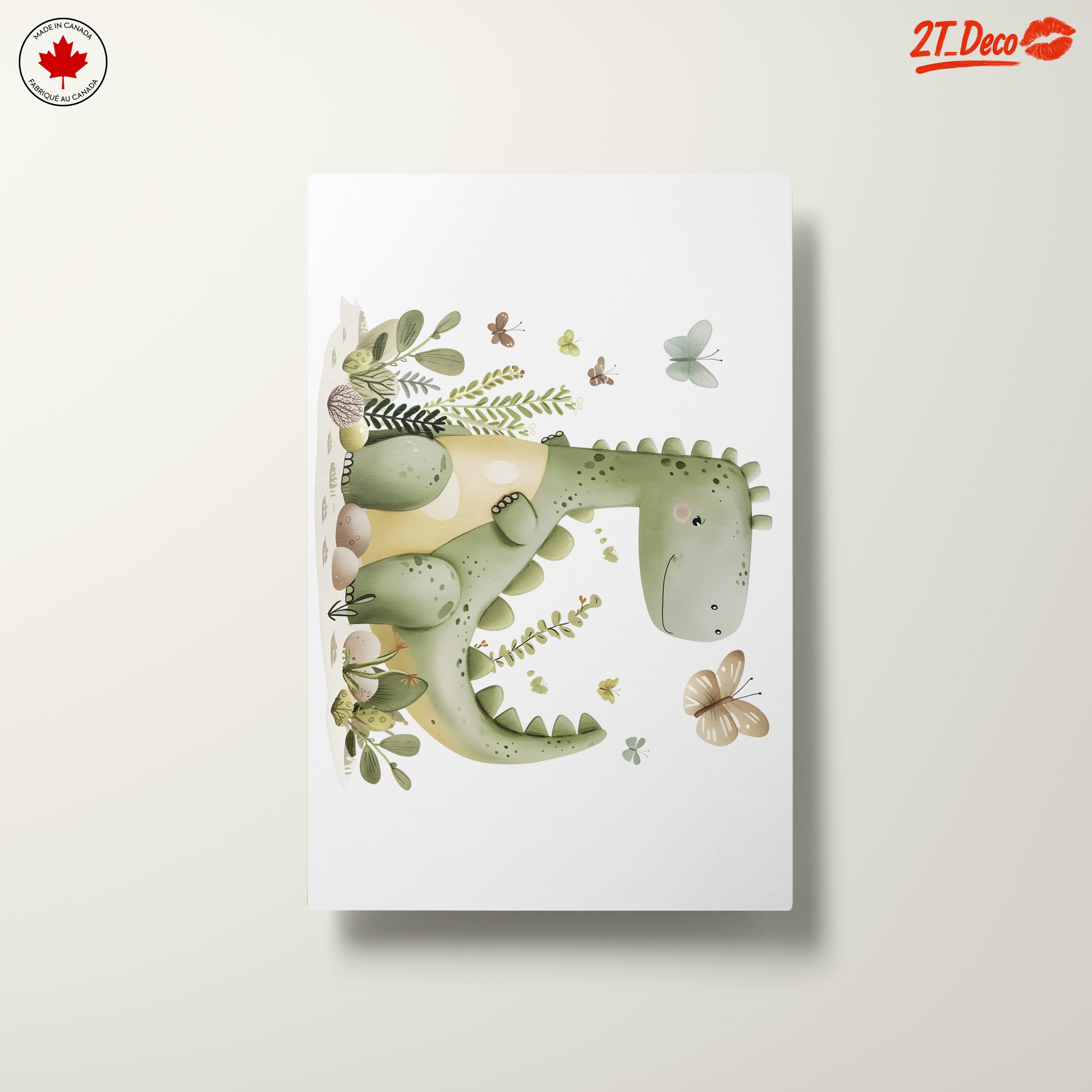 Whimsical Dinosaur and Butterflies Artwork - Image 10